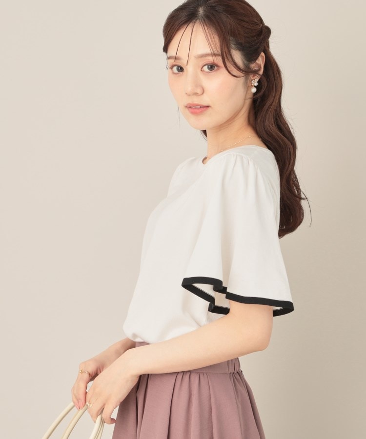クチュール ブローチ Couture Brooch 配色フレアスリーブニット （ピンク(072)） ピンク(072)