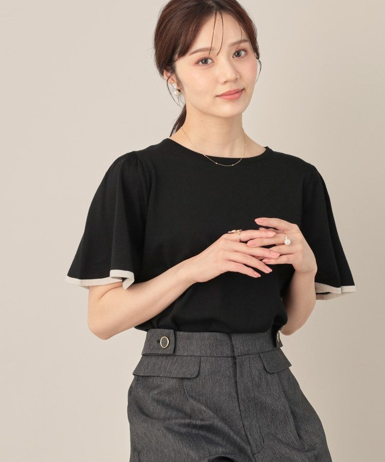 クチュール ブローチ Couture Brooch 配色フレアスリーブニット （ピンク(072)） ピンク(072)