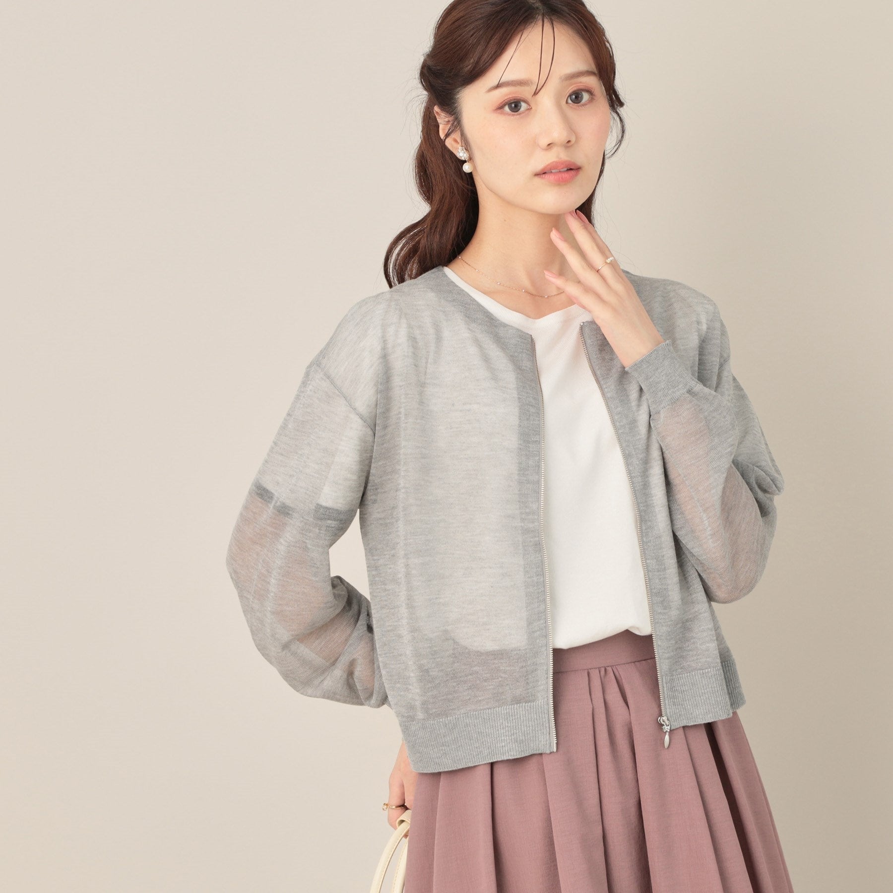 クチュール ブローチ Couture Brooch LEVITAシアージップアップブルゾン （ライトグレー(011)） ライトグレー(011)