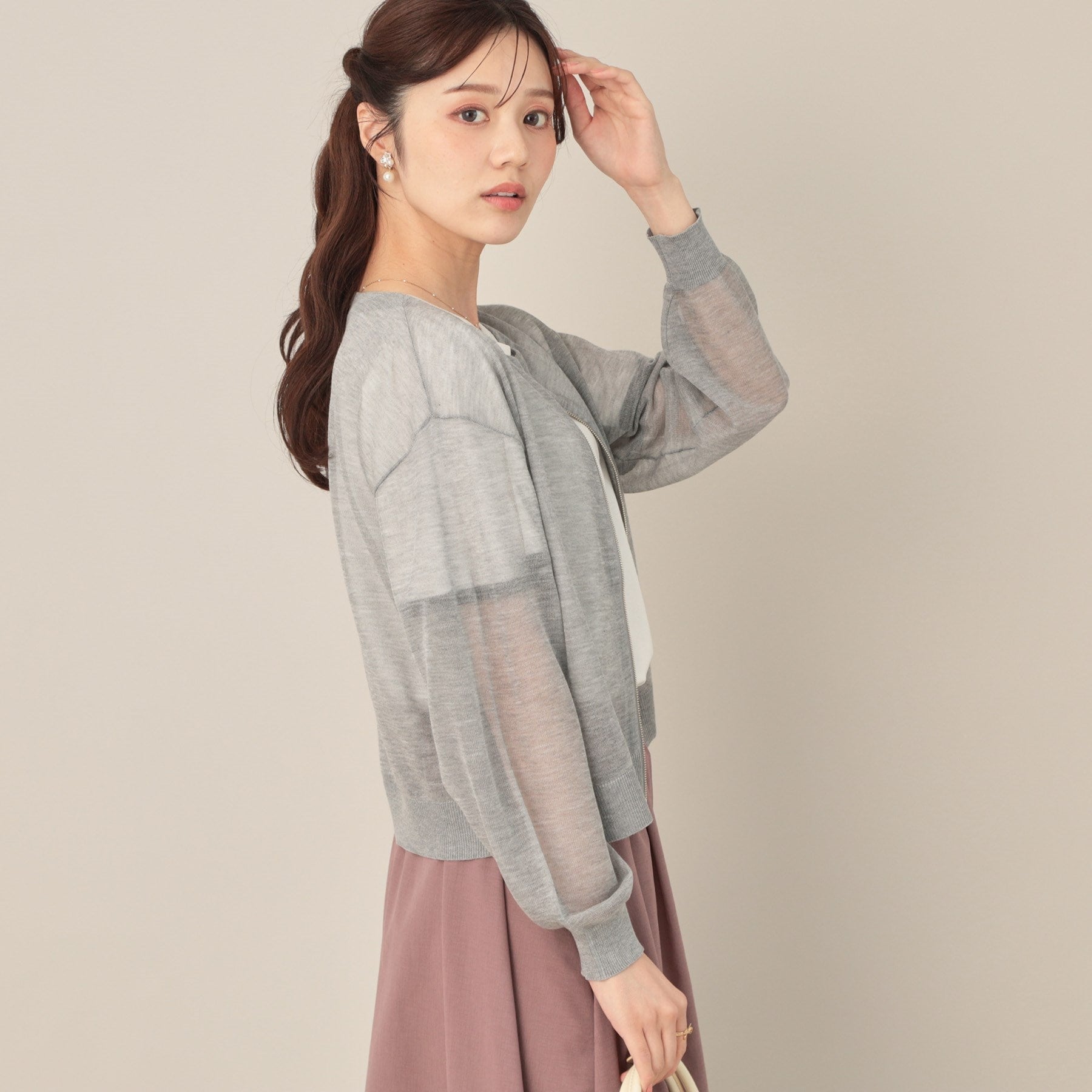 クチュール ブローチ Couture Brooch LEVITAシアージップアップブルゾン （ライトグレー(011)） ライトグレー(011)