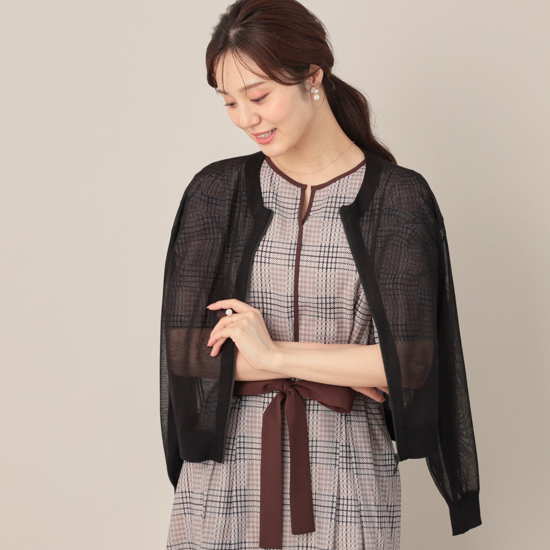 クチュール ブローチ Couture Brooch LEVITAシアージップアップブルゾン （ライトグレー(011)） ライトグレー(011)