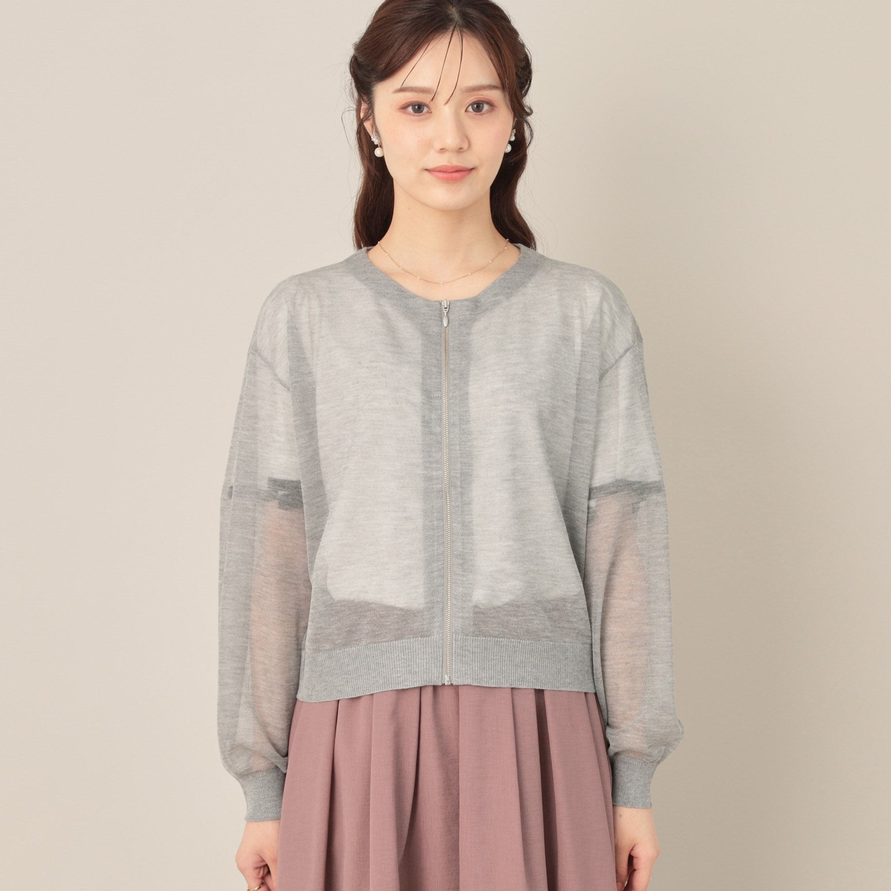 クチュール ブローチ Couture Brooch LEVITAシアージップアップブルゾン （ライトグレー(011)） ライトグレー(011)