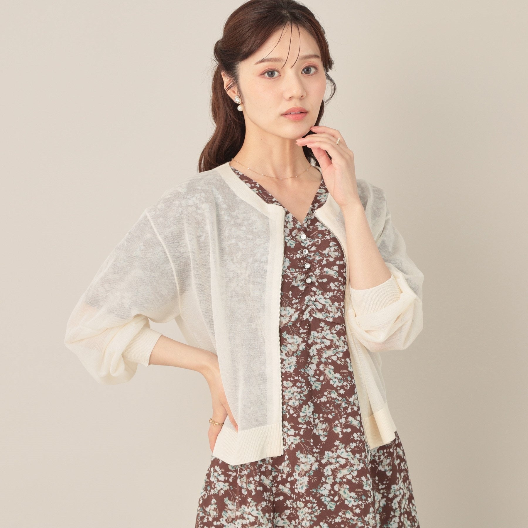 クチュール ブローチ Couture Brooch LEVITAシアージップアップブルゾン （アイボリー(004)） アイボリー(004)