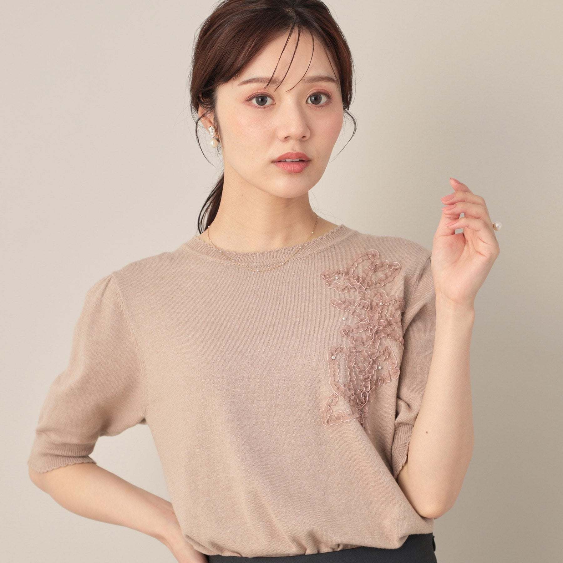 クチュール ブローチ Couture Brooch オーガンフリルフラワーニット （ピンク(071)） ピンク(071)