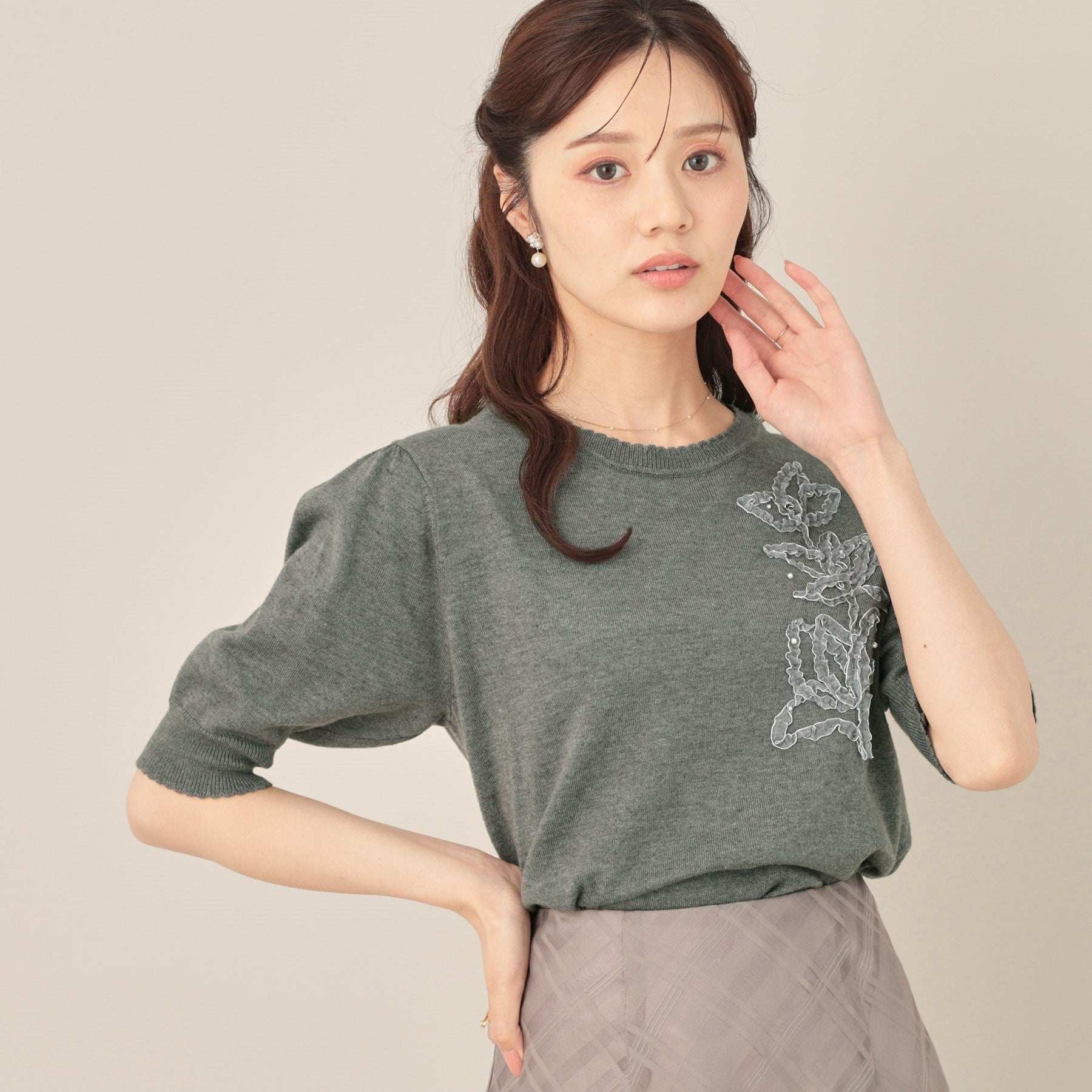 クチュール ブローチ Couture Brooch オーガンフリルフラワーニット （ピンク(071)） ピンク(071)