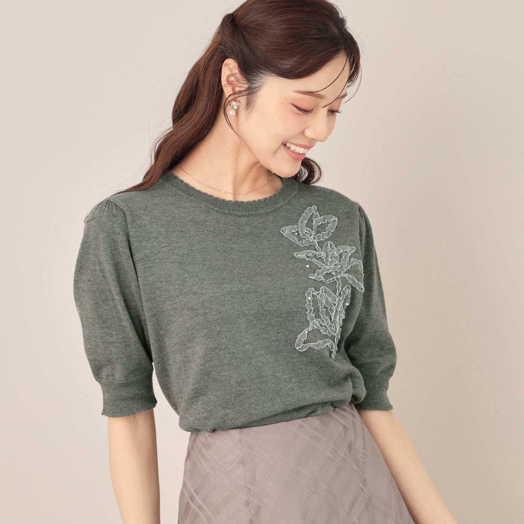 クチュール ブローチ Couture Brooch オーガンフリルフラワーニット （ピンク(071)） ピンク(071)