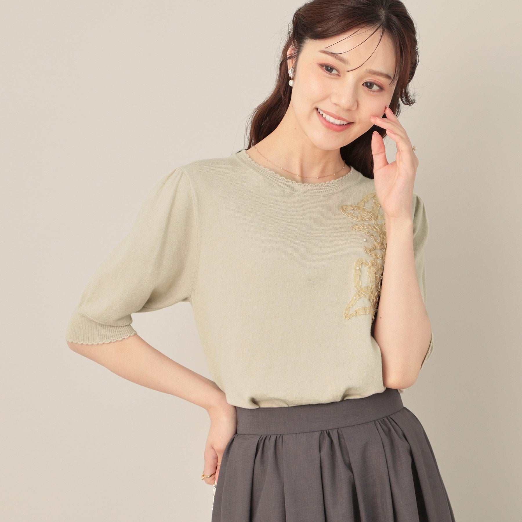 クチュール ブローチ Couture Brooch オーガンフリルフラワーニット （ピンク(071)） ピンク(071)