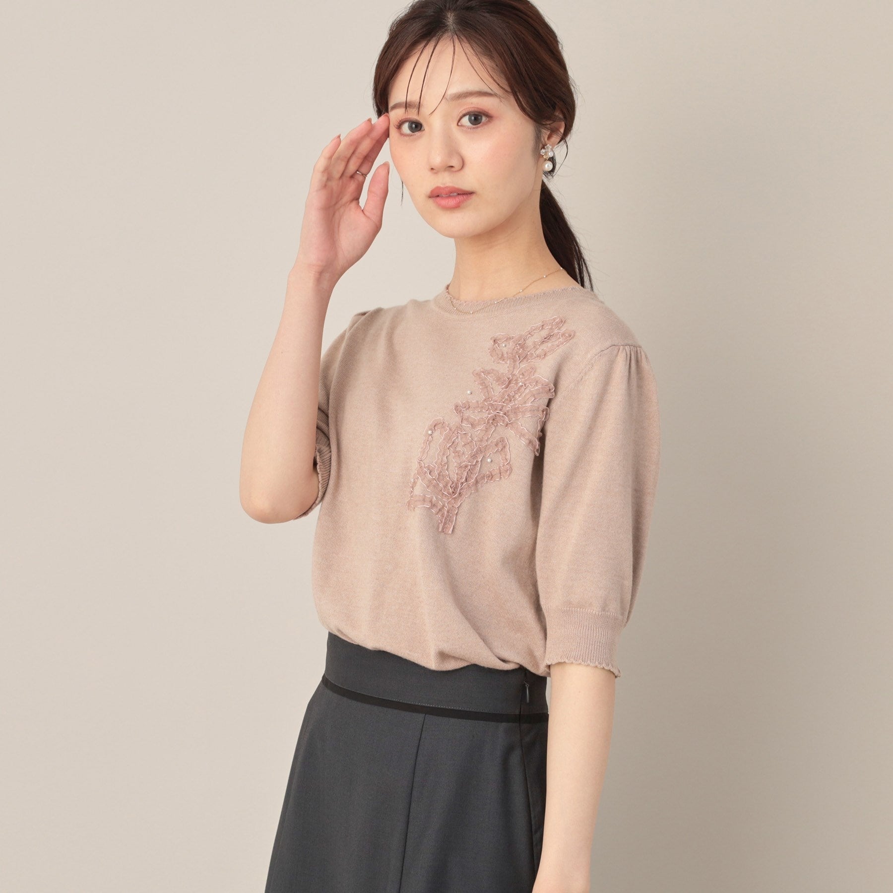 クチュール ブローチ Couture Brooch オーガンフリルフラワーニット （ピンク(071)） ピンク(071)