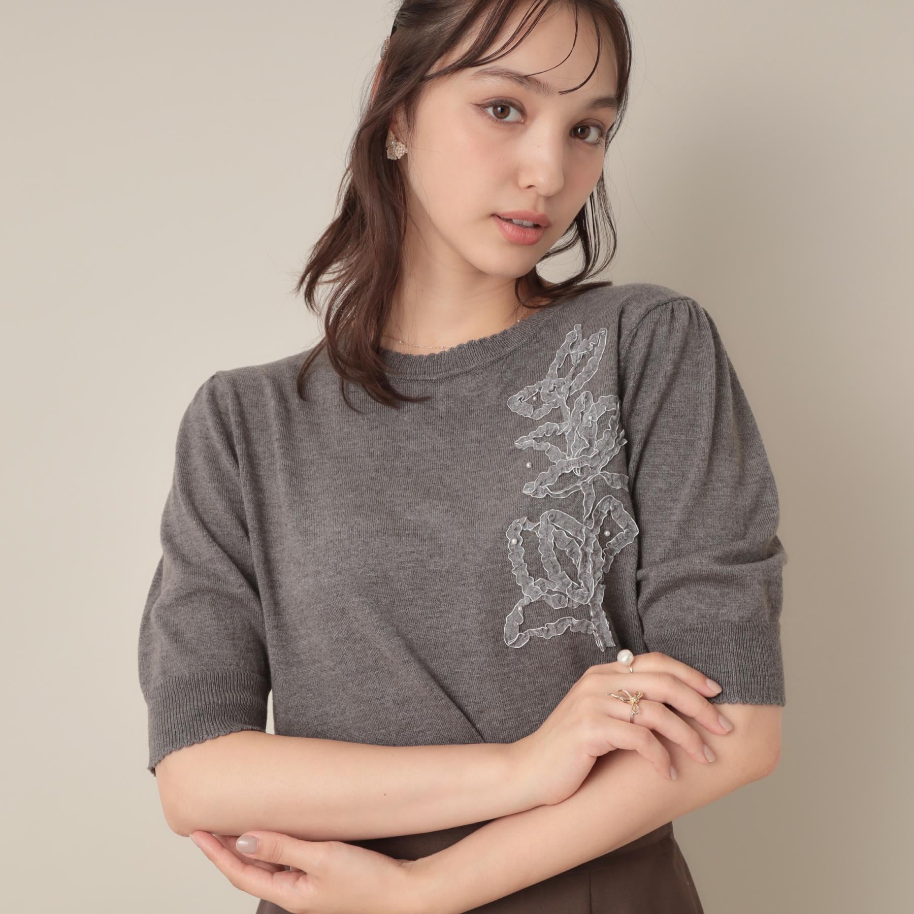 クチュール ブローチ Couture Brooch オーガンフリルフラワーニット （ピンク(071)） ピンク(071)