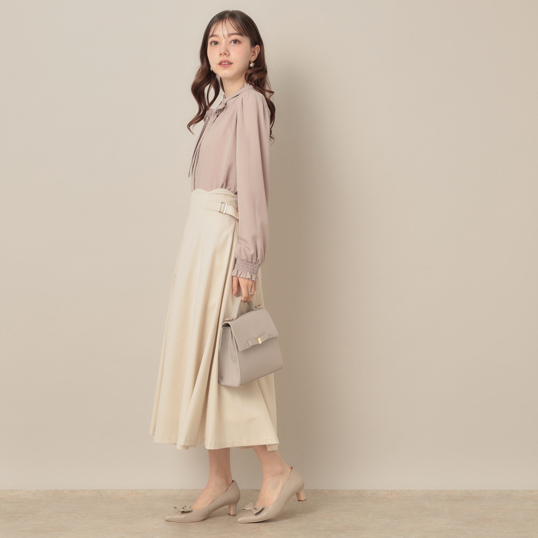 クチュール ブローチ Couture Brooch スカラウエスト サイドベルト パネルスカート （アイボリー(004)） アイボリー(004)