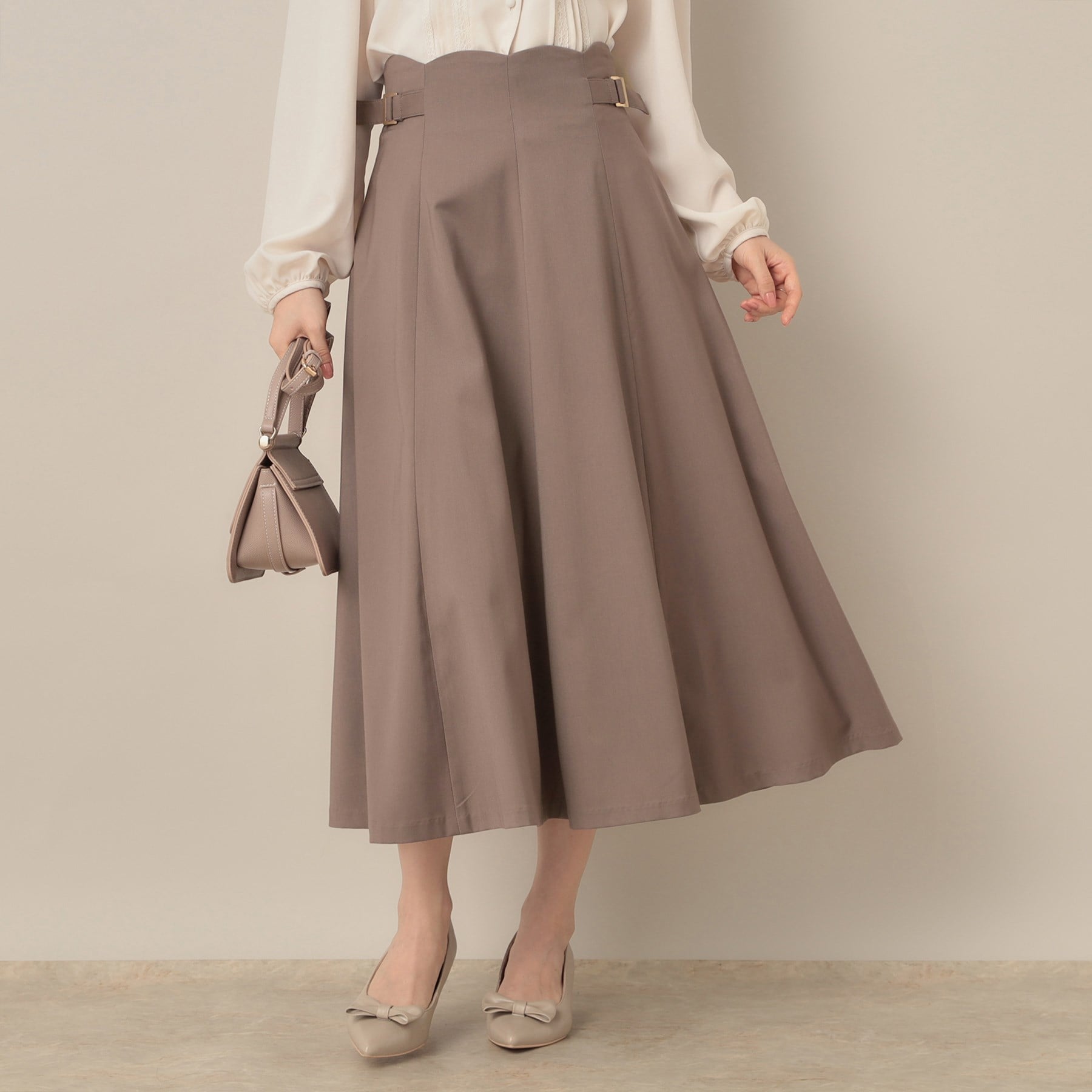 クチュール ブローチ Couture Brooch スカラウエスト サイドベルト パネルスカート （アイボリー(004)） アイボリー(004)