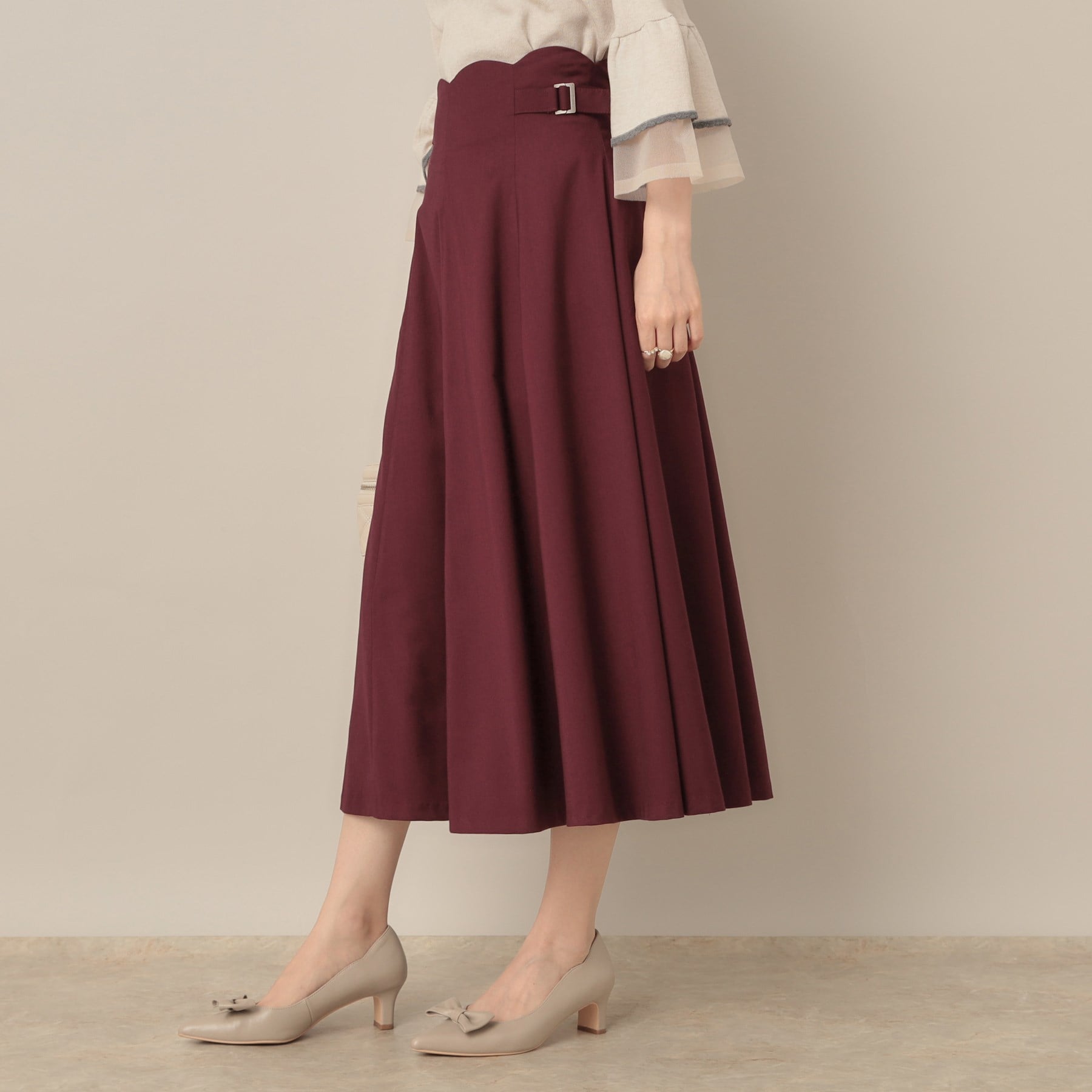 クチュール ブローチ Couture Brooch スカラウエスト サイドベルト パネルスカート （アイボリー(004)） アイボリー(004)