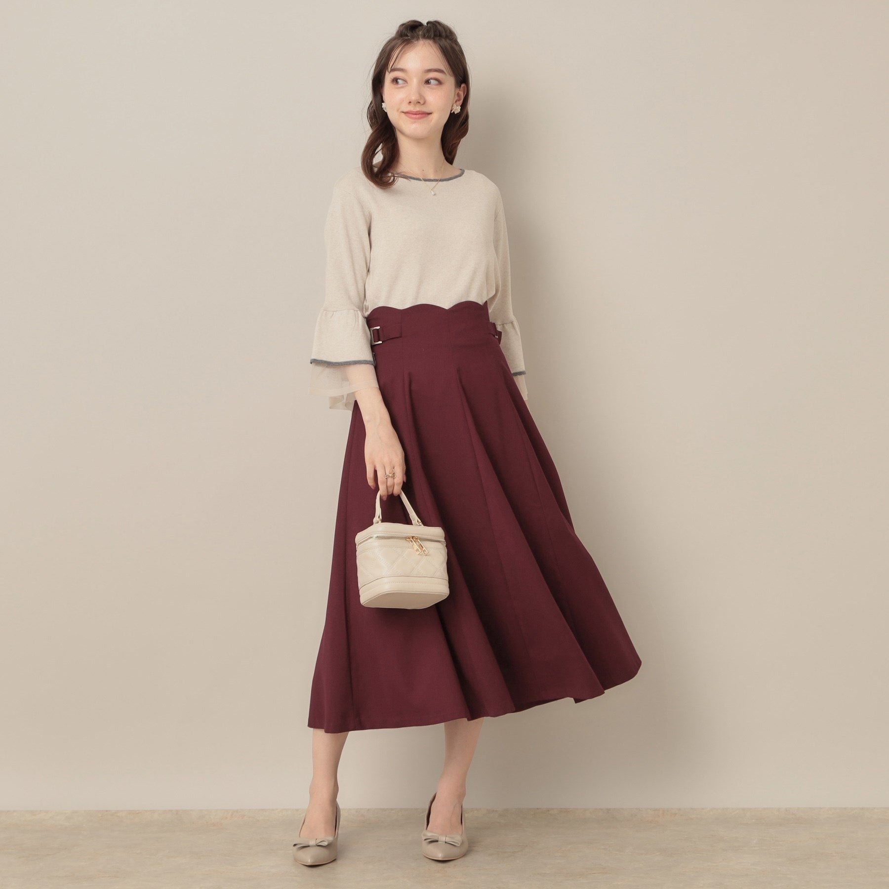 クチュール ブローチ Couture Brooch スカラウエスト サイドベルト パネルスカート （アイボリー(004)） アイボリー(004)