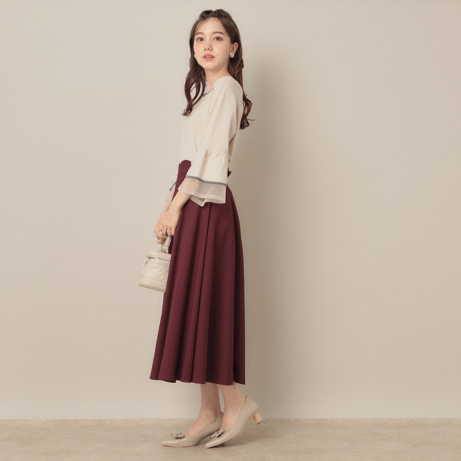 クチュール ブローチ Couture Brooch スカラウエスト サイドベルト パネルスカート （アイボリー(004)） アイボリー(004)