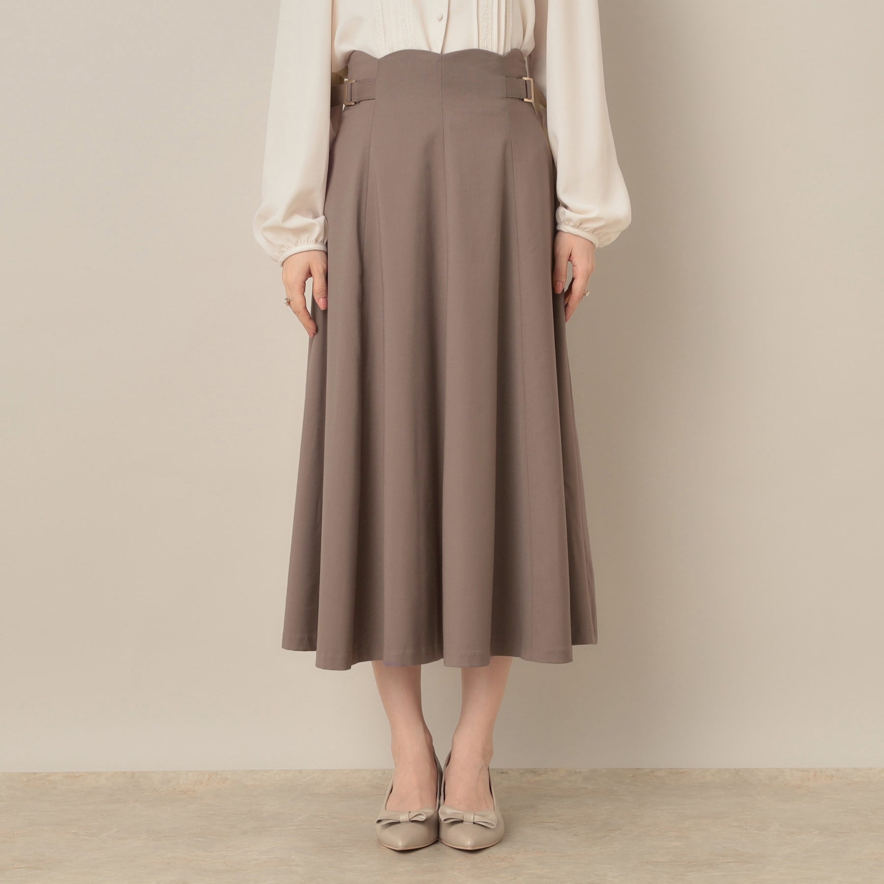 クチュール ブローチ Couture Brooch スカラウエスト サイドベルト パネルスカート （アイボリー(004)） アイボリー(004)