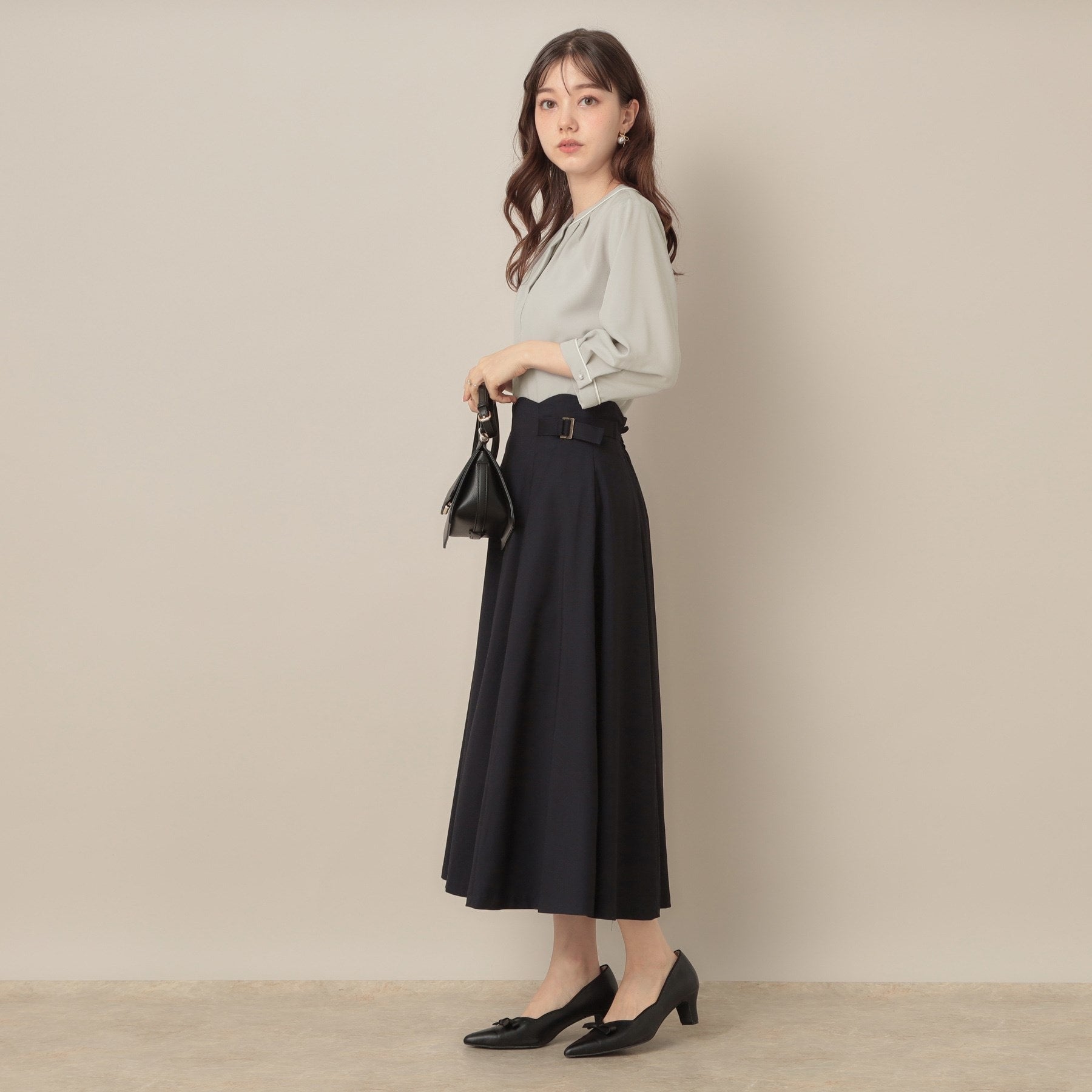 クチュール ブローチ Couture Brooch 配色ジョーゼットブラウス （アイボリー(504)） アイボリー(504)