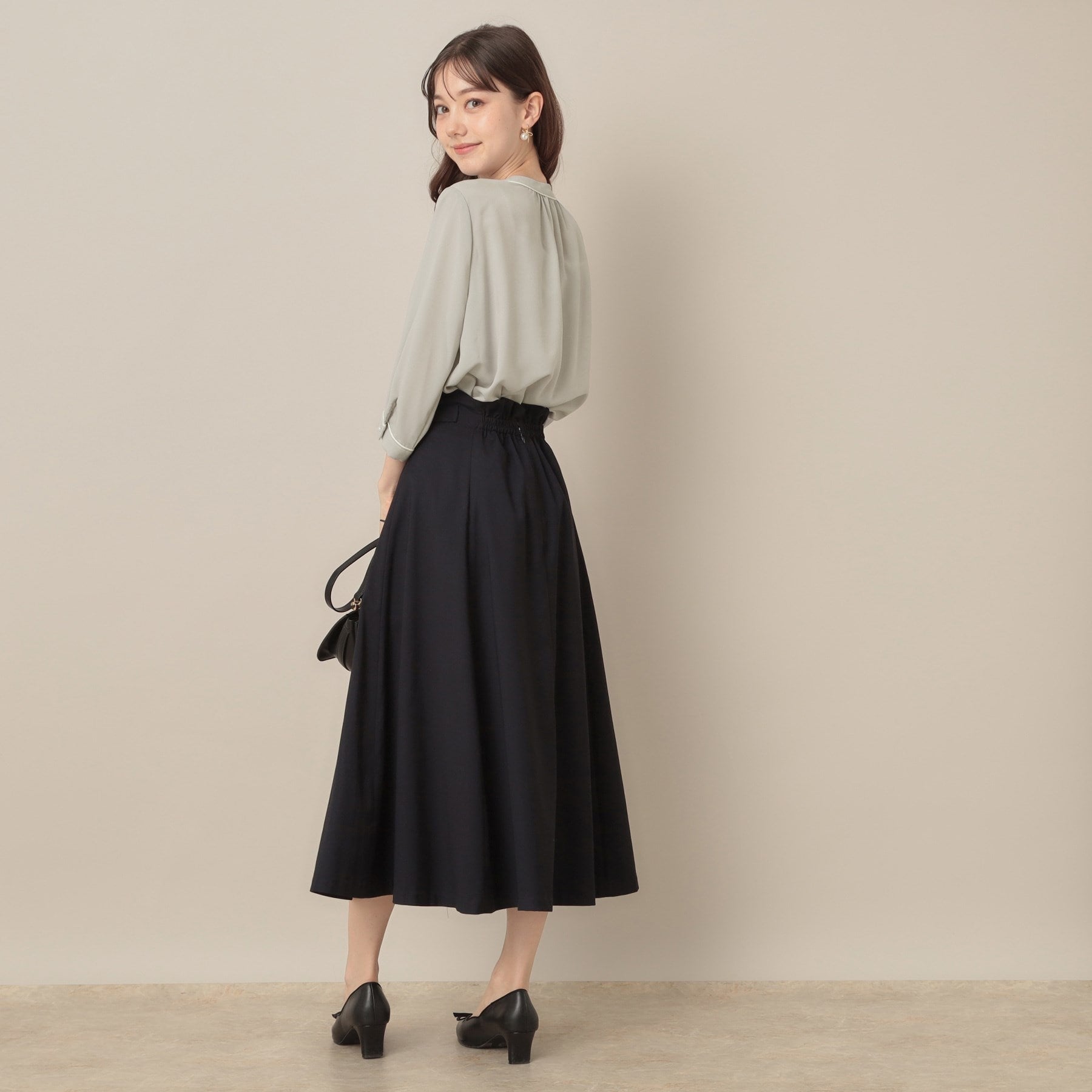 クチュール ブローチ Couture Brooch 配色ジョーゼットブラウス （アイボリー(504)） アイボリー(504)