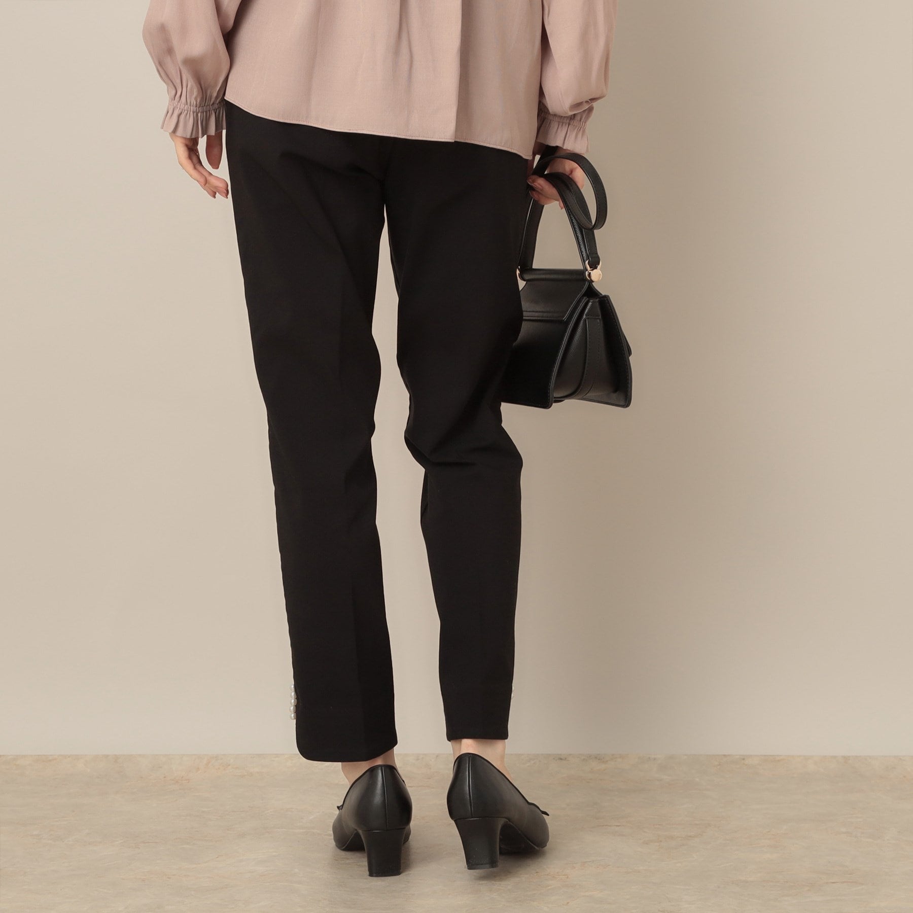 クチュール ブローチ Couture Brooch ポイントパール調ハイパーストレッチパンツ （ネイビー(094)） ネイビー(094)