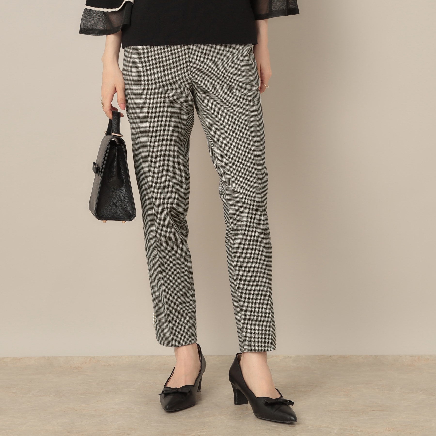 クチュール ブローチ Couture Brooch ポイントパール調ハイパーストレッチパンツ （ネイビー(094)） ネイビー(094)