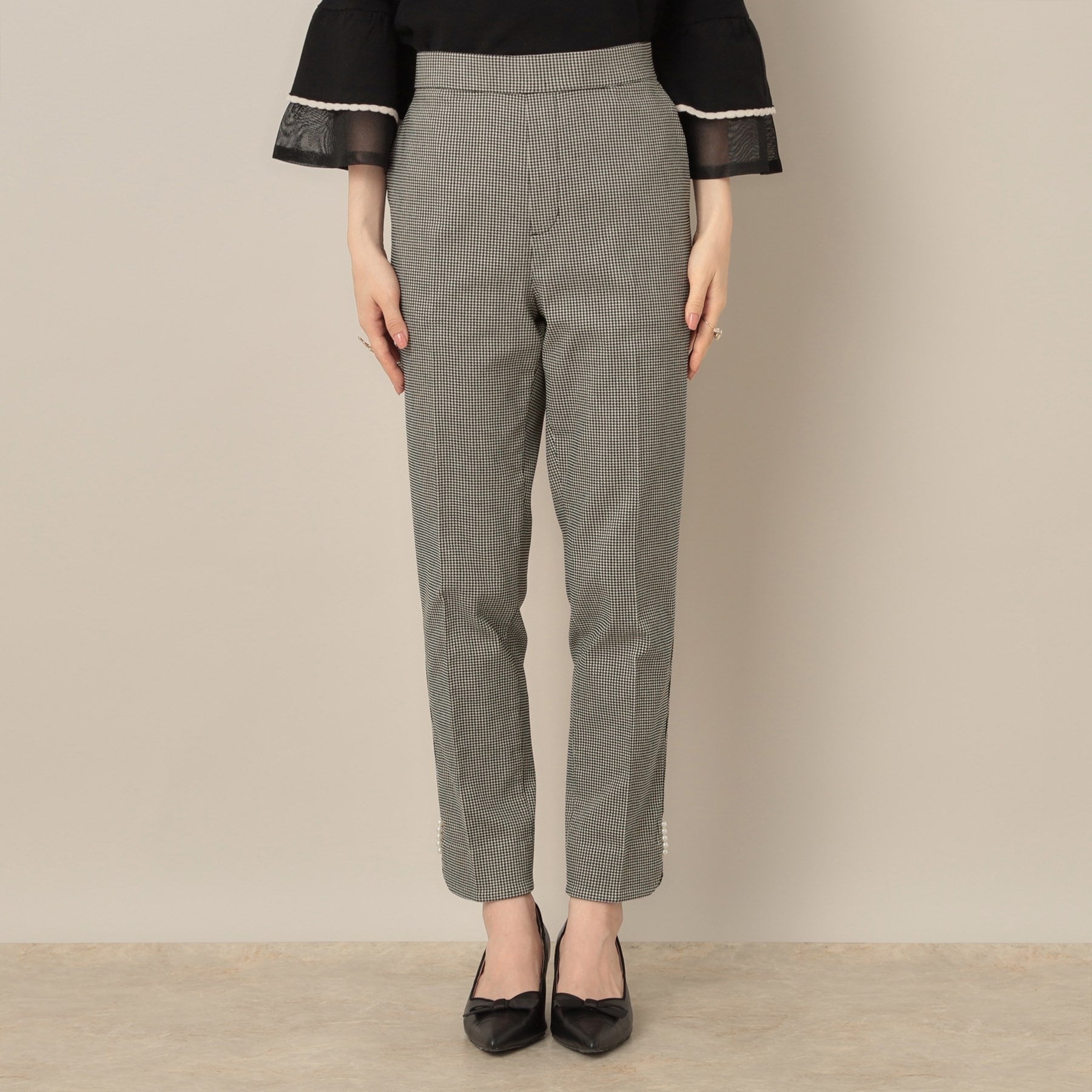 クチュール ブローチ Couture Brooch ポイントパール調ハイパーストレッチパンツ （ネイビー(094)） ネイビー(094)