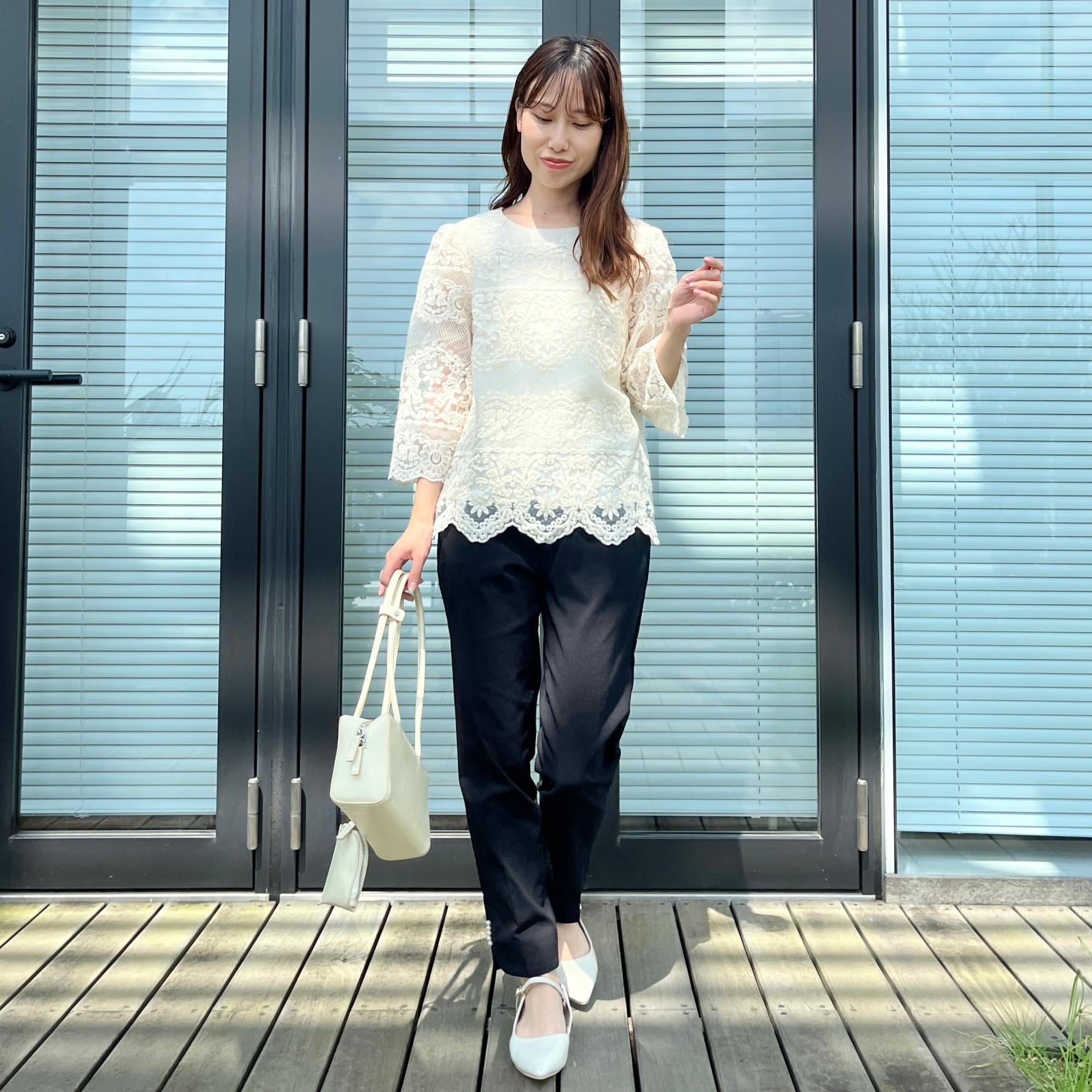 クチュール ブローチ Couture Brooch ポイントパール調ハイパーストレッチパンツ （ネイビー(094)） ネイビー(094)