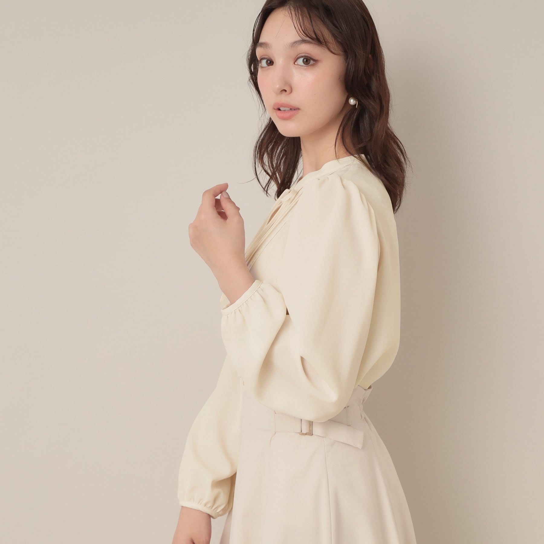 クチュール ブローチ Couture Brooch ピンタックレースブラウス （ブラック(019)） ブラック(019)