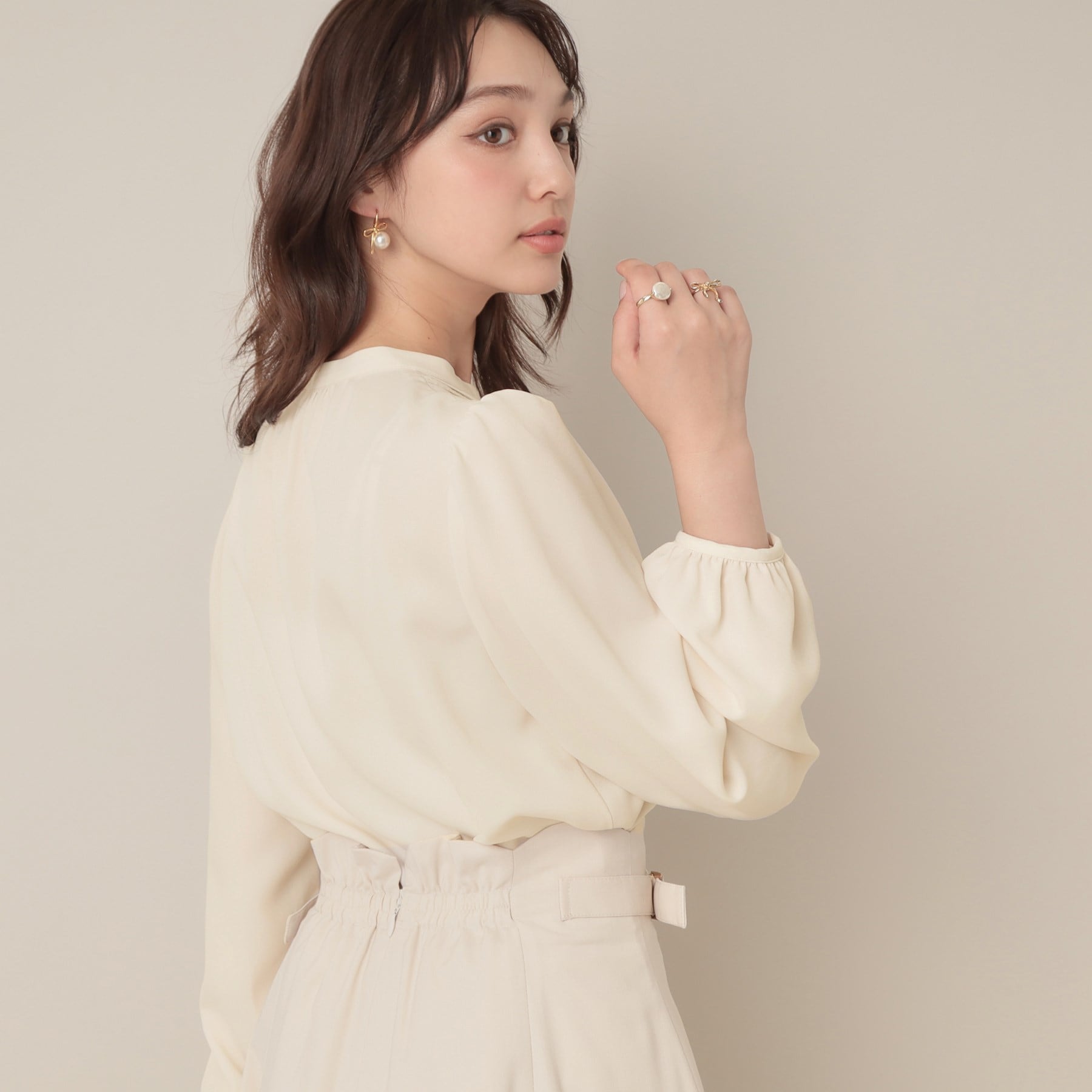 クチュール ブローチ Couture Brooch ピンタックレースブラウス （ブラック(019)） ブラック(019)