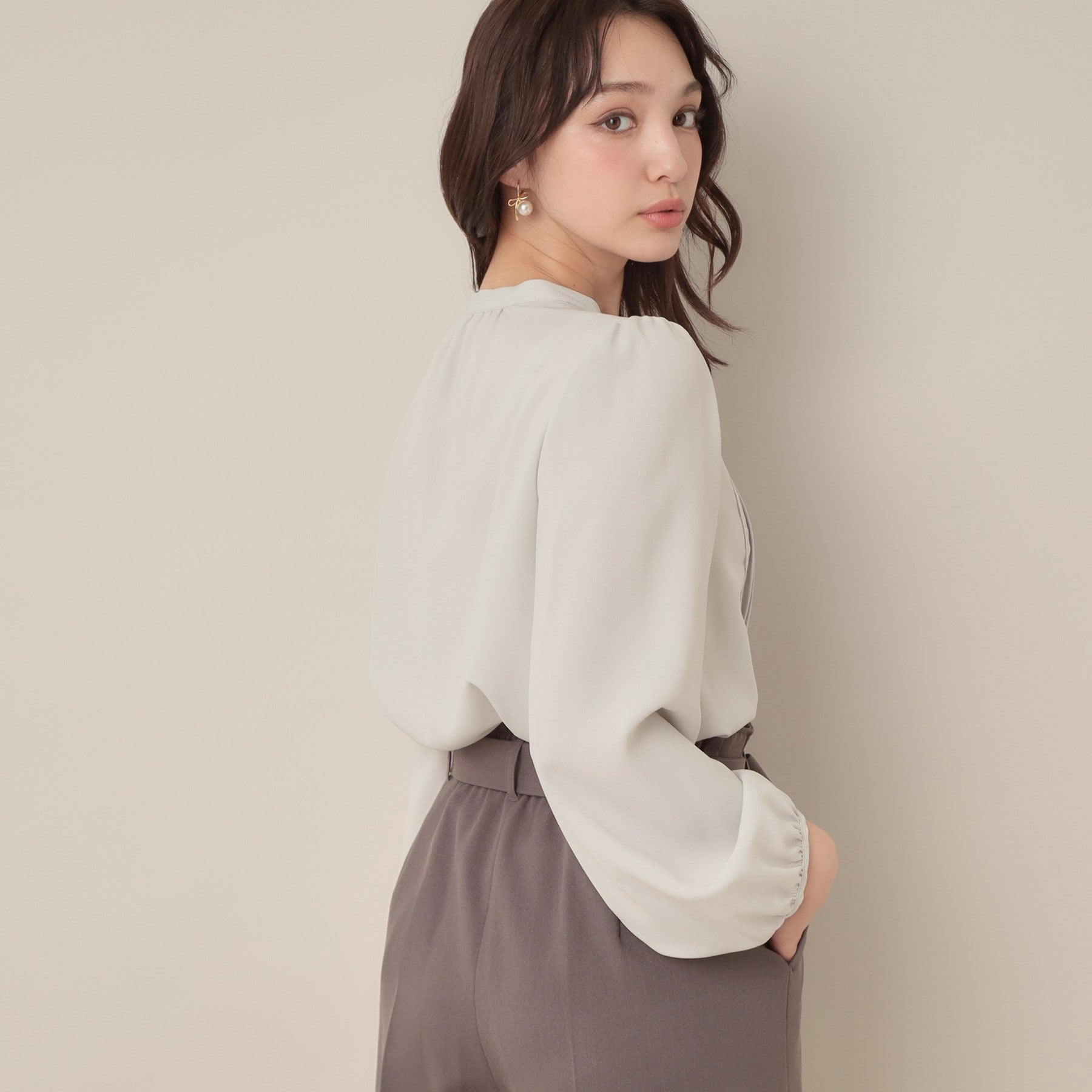 クチュール ブローチ Couture Brooch ピンタックレースブラウス （ブラック(019)） ブラック(019)