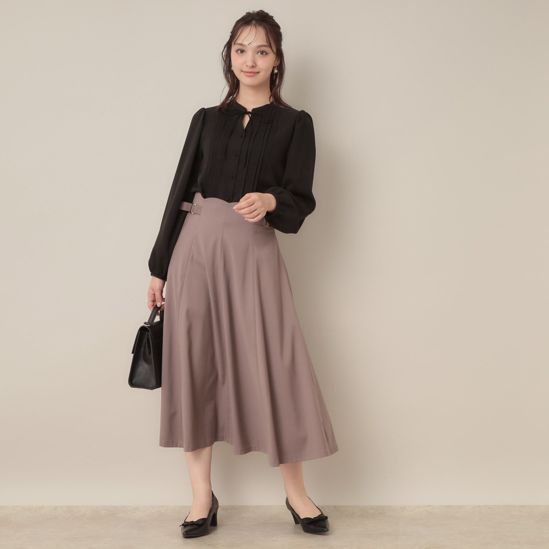 クチュール ブローチ Couture Brooch ピンタックレースブラウス （ブラック(019)） ブラック(019)