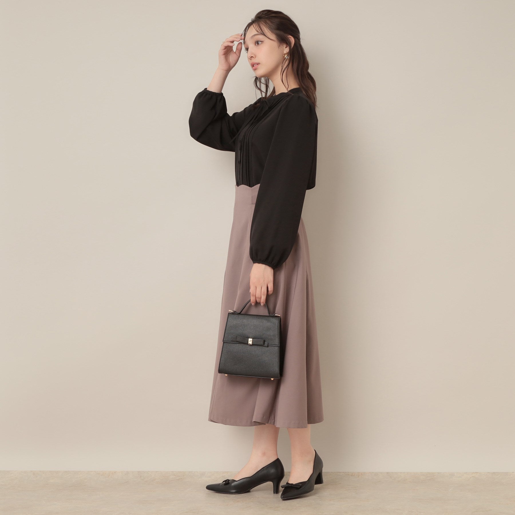 クチュール ブローチ Couture Brooch ピンタックレースブラウス （ブラック(019)） ブラック(019)