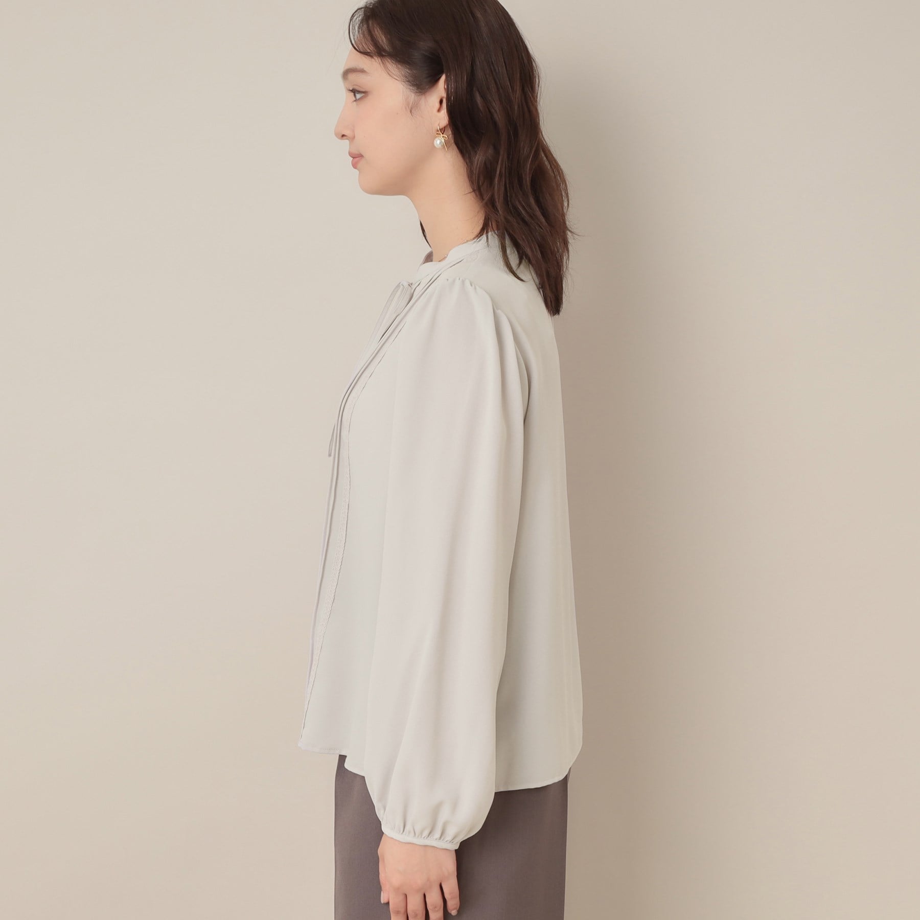 クチュール ブローチ Couture Brooch ピンタックレースブラウス （ブラック(019)） ブラック(019)