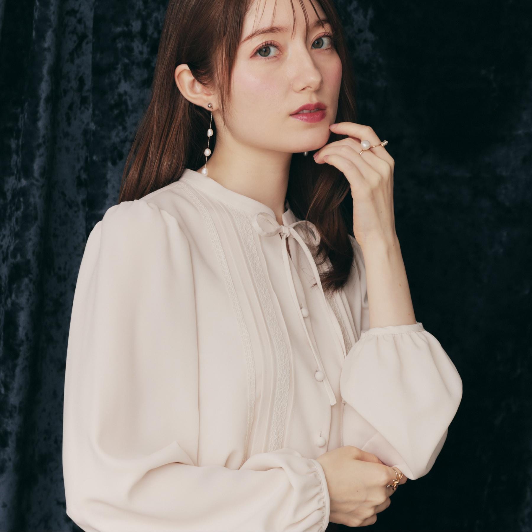 クチュール ブローチ Couture Brooch ピンタックレースブラウス （アイボリー(004)） アイボリー(004)