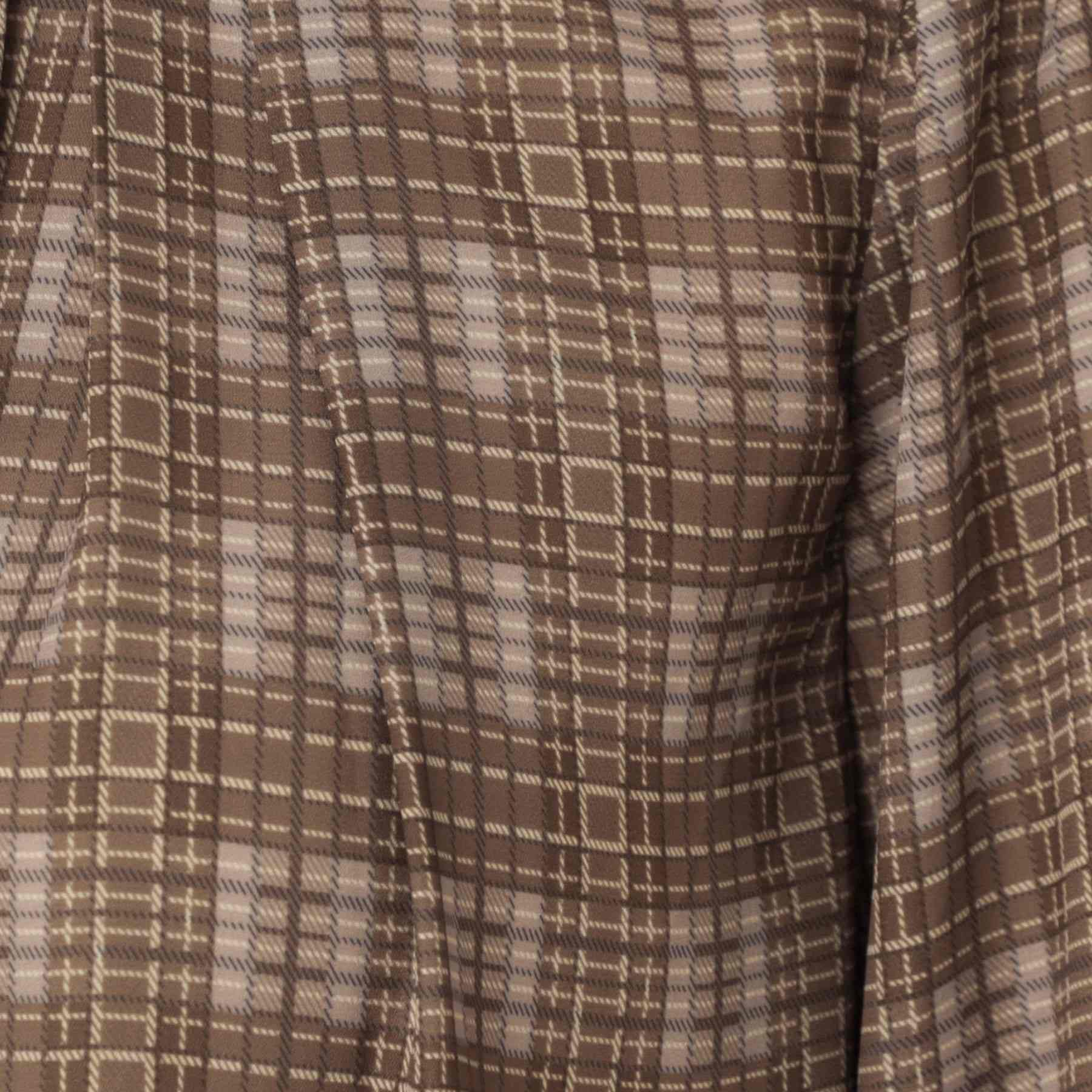 クチュール ブローチ Couture Brooch 【大人可愛い・パール取り外し・通勤】・タックタイチェック柄ブラウス （ブラック(119)） ブラック(119)