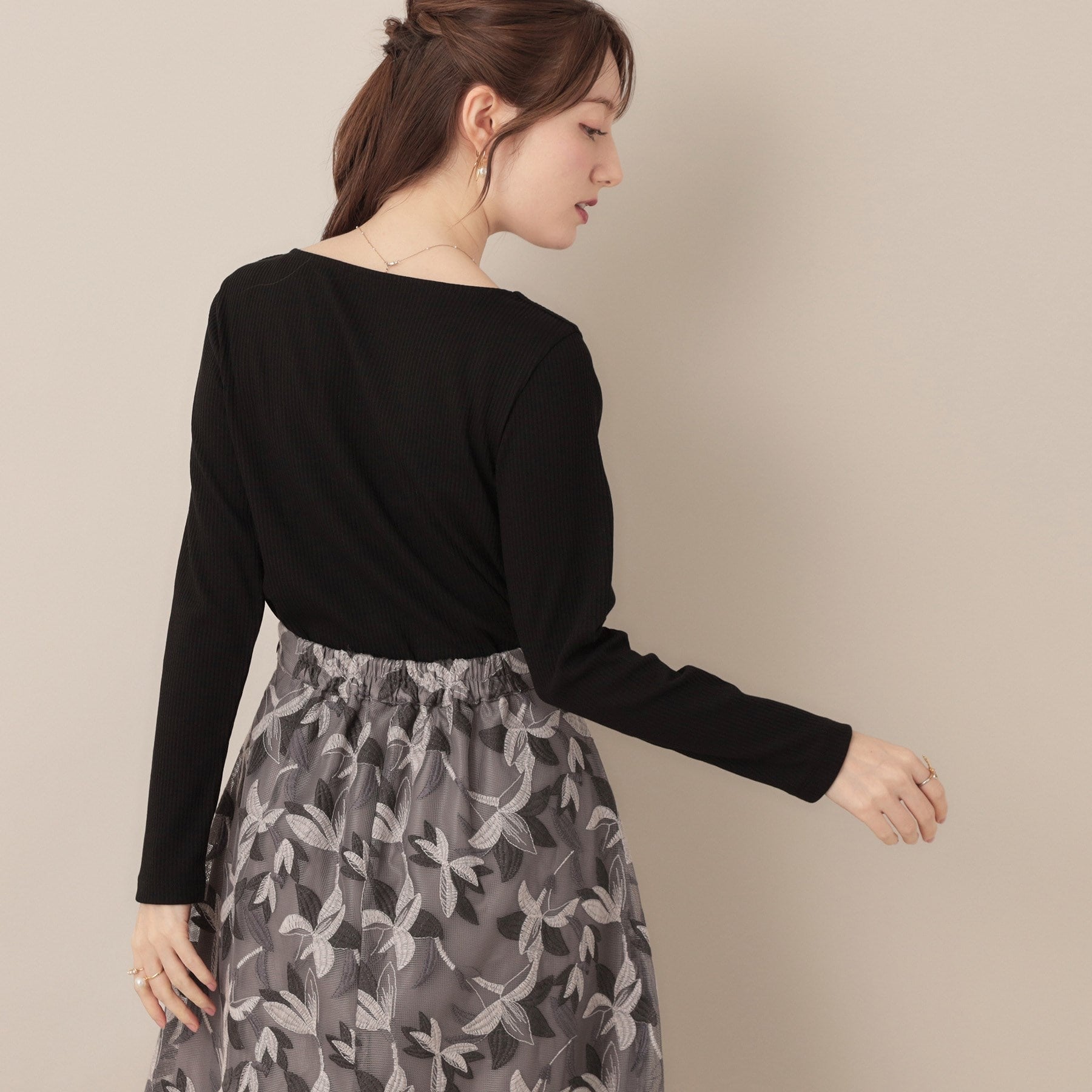 クチュール ブローチ Couture Brooch ハートネックテレコプルオーバー （ブラック(319)） ブラック(319)