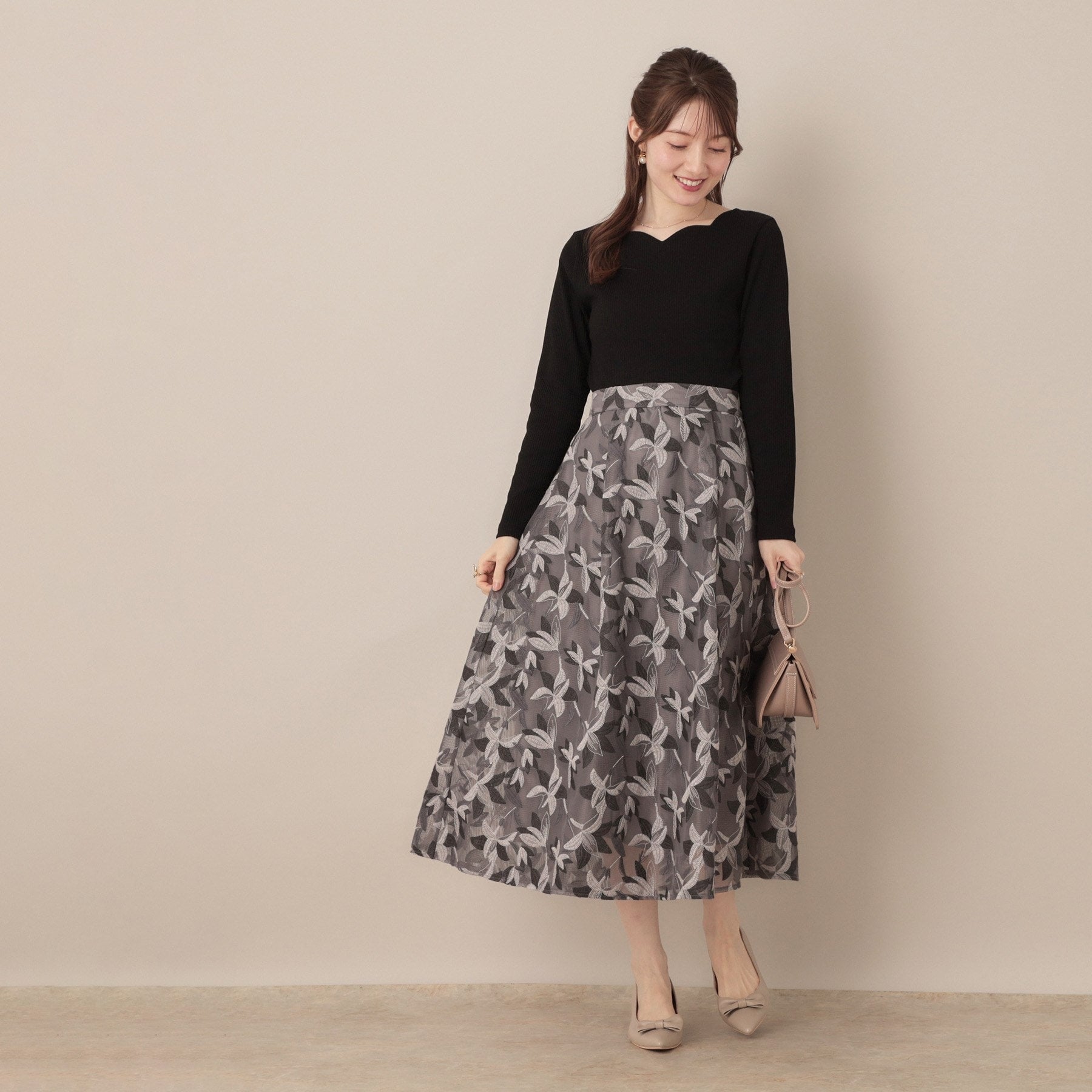 クチュール ブローチ Couture Brooch ハートネックテレコプルオーバー （ブラック(319)） ブラック(319)