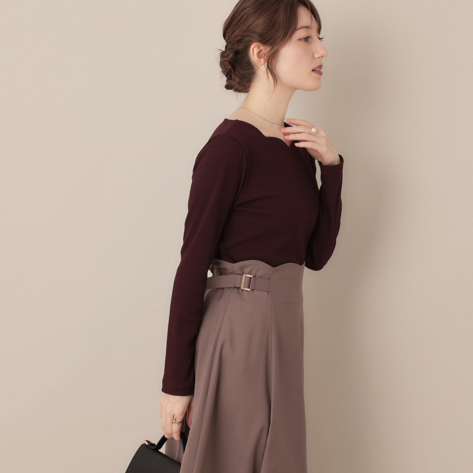 クチュール ブローチ Couture Brooch ハートネックテレコプルオーバー （ブラック(319)） ブラック(319)