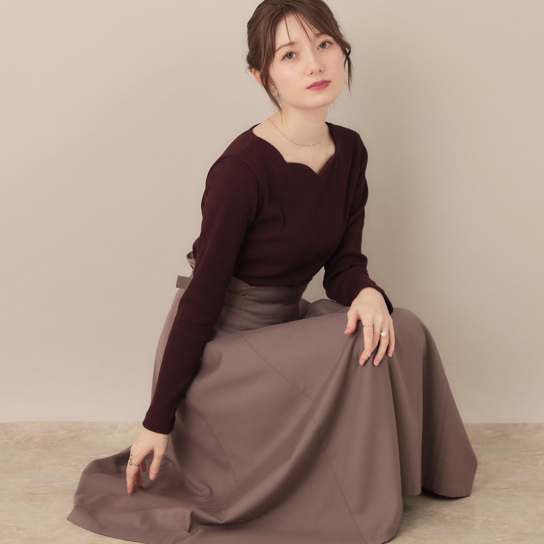 クチュール ブローチ Couture Brooch ハートネックテレコプルオーバー （ブラック(319)） ブラック(319)