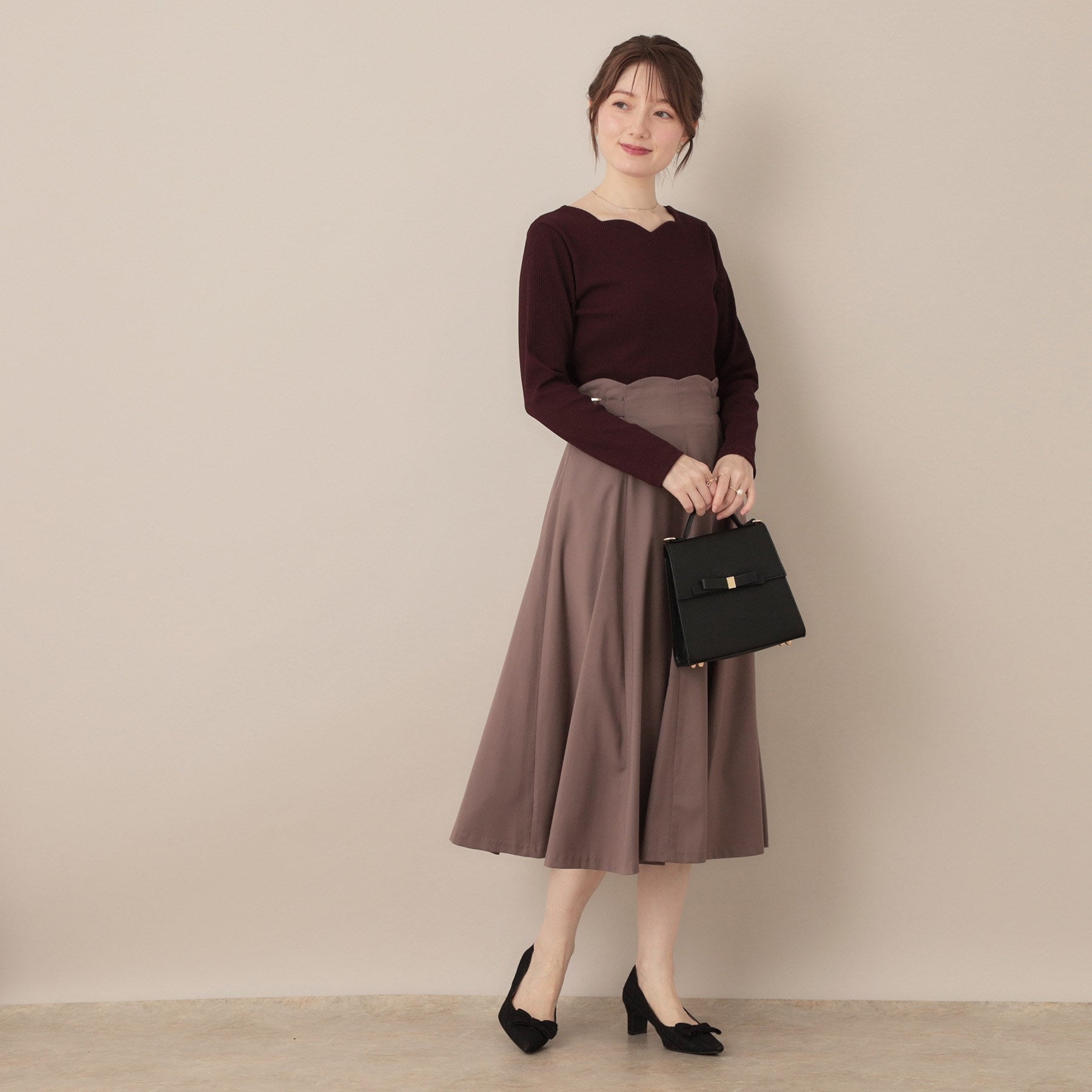 クチュール ブローチ Couture Brooch ハートネックテレコプルオーバー （ブラック(319)） ブラック(319)