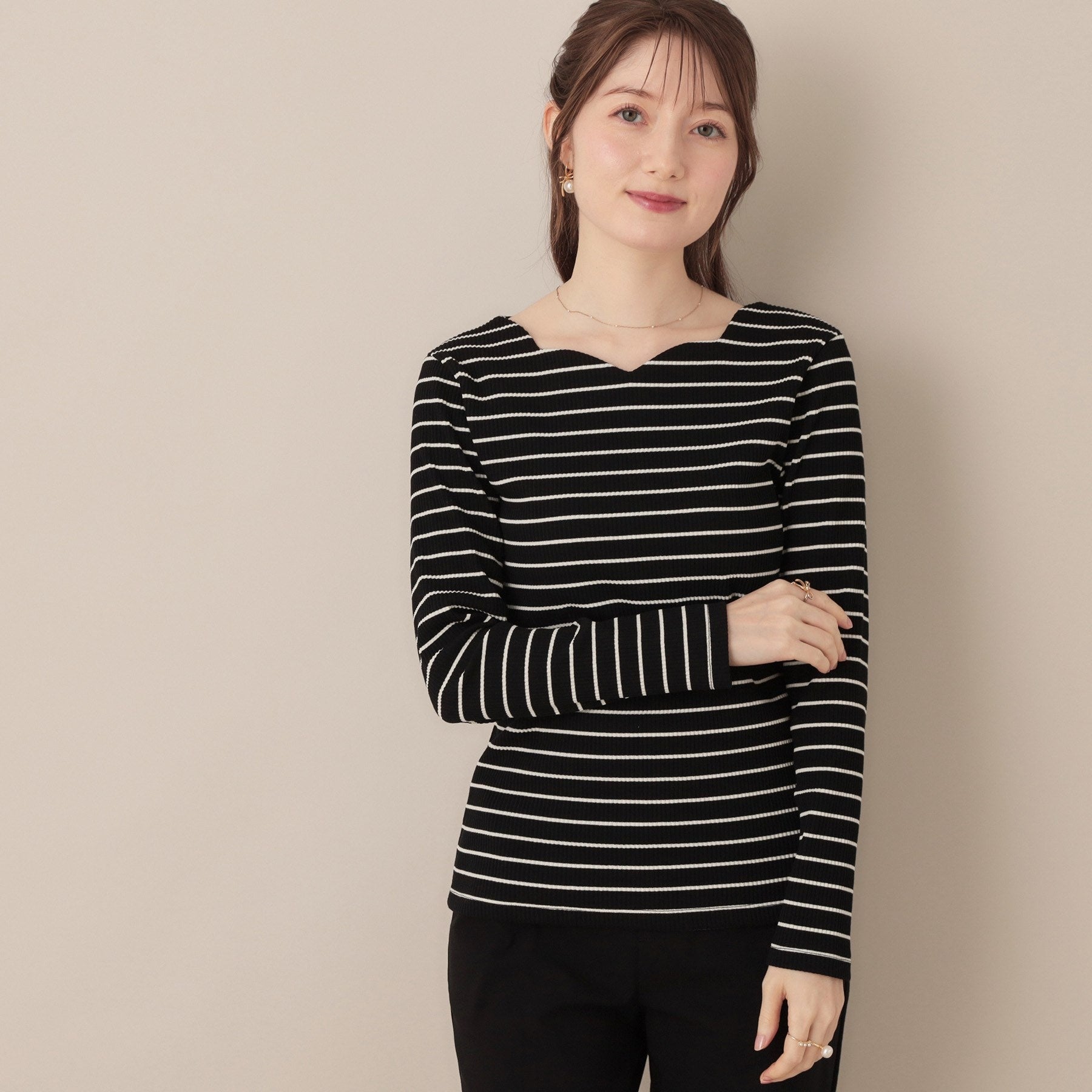 クチュール ブローチ Couture Brooch ハートネックテレコプルオーバー （ブラック(319)） ブラック(319)