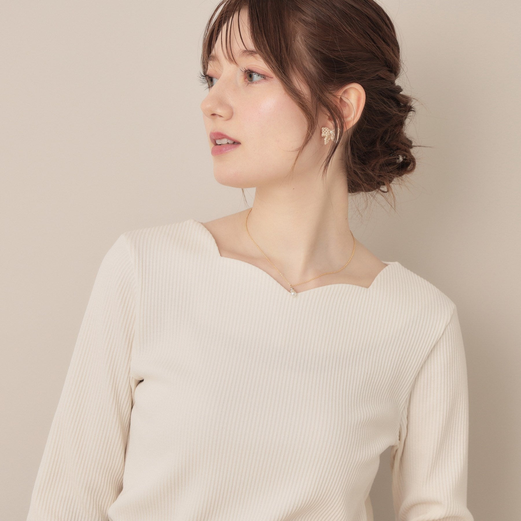 クチュール ブローチ Couture Brooch ハートネックテレコプルオーバー （オフホワイト(003)） オフホワイト(003)