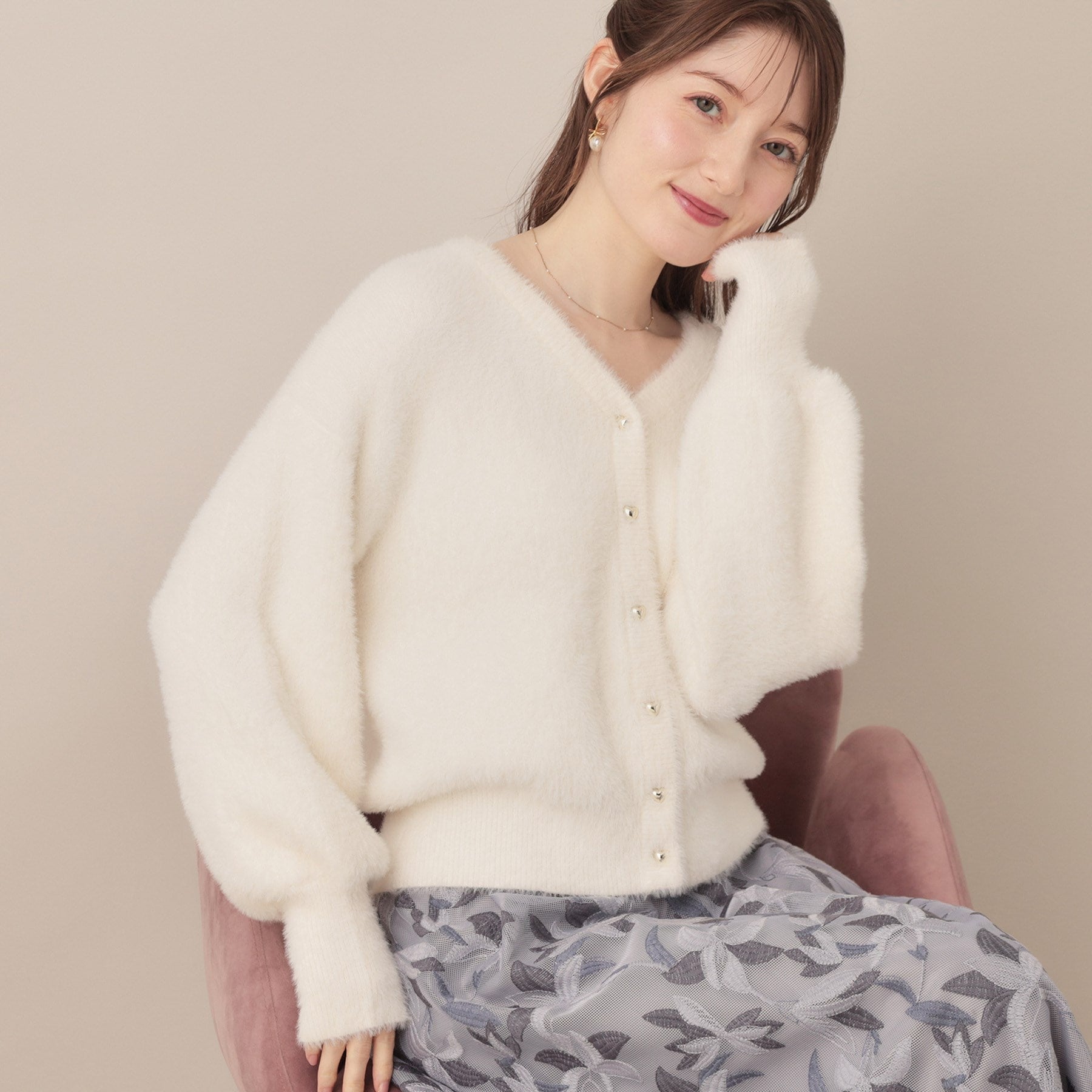 クチュール ブローチ Couture Brooch フェザーカーディトップス （トープ(054)） トープ(054)