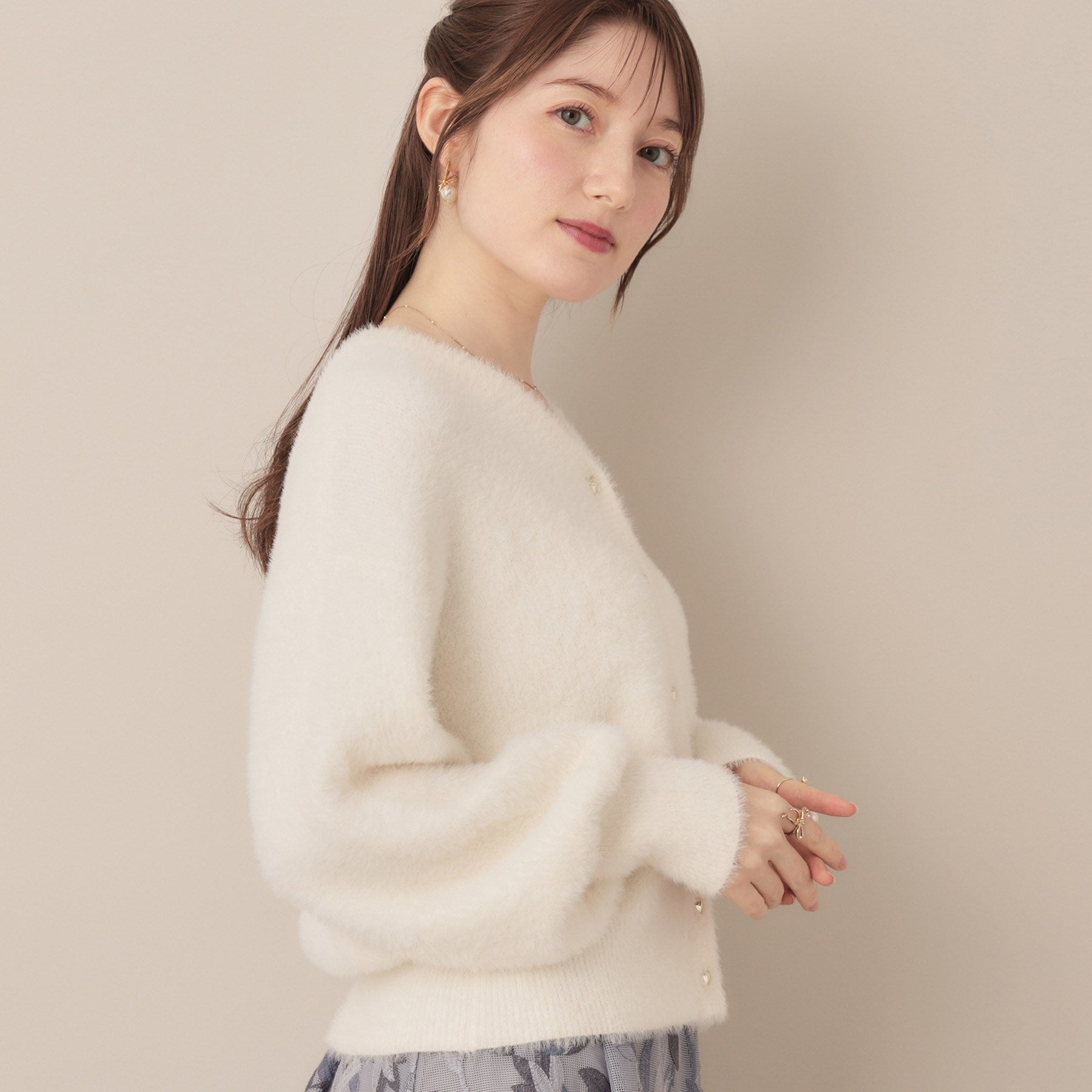 クチュール ブローチ Couture Brooch フェザーカーディトップス （トープ(054)） トープ(054)