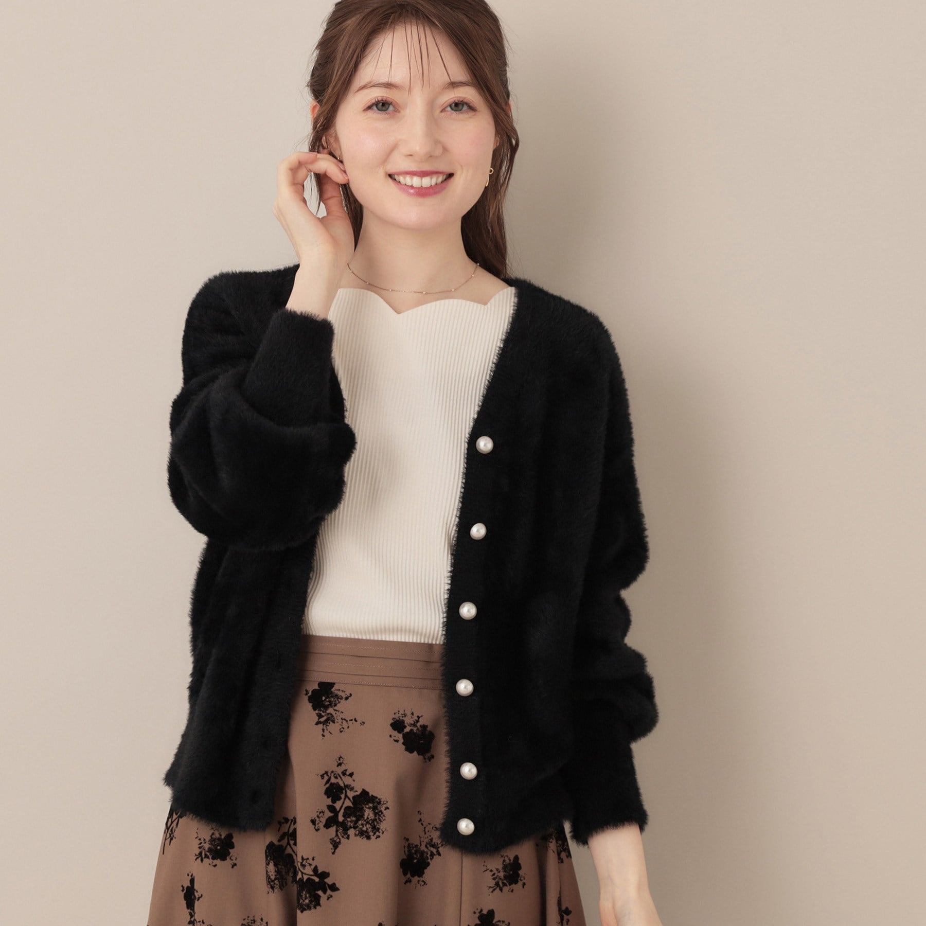 クチュール ブローチ Couture Brooch フェザーカーディトップス （トープ(054)） トープ(054)