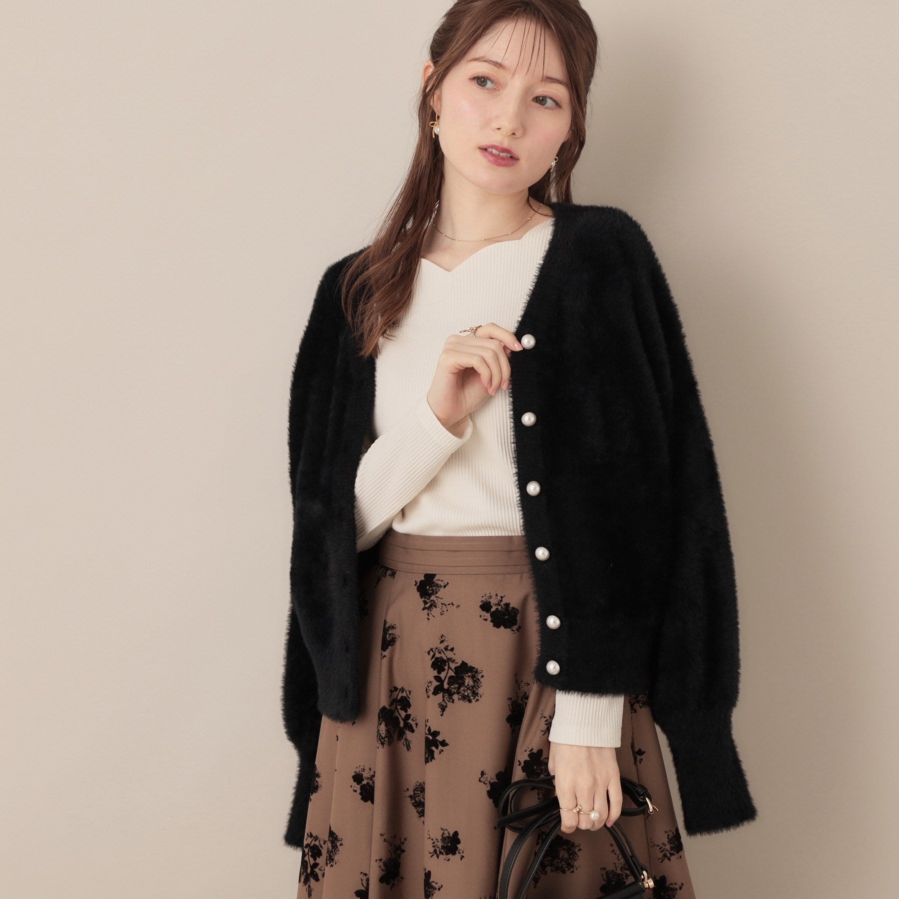 クチュール ブローチ Couture Brooch フェザーカーディトップス （トープ(054)） トープ(054)