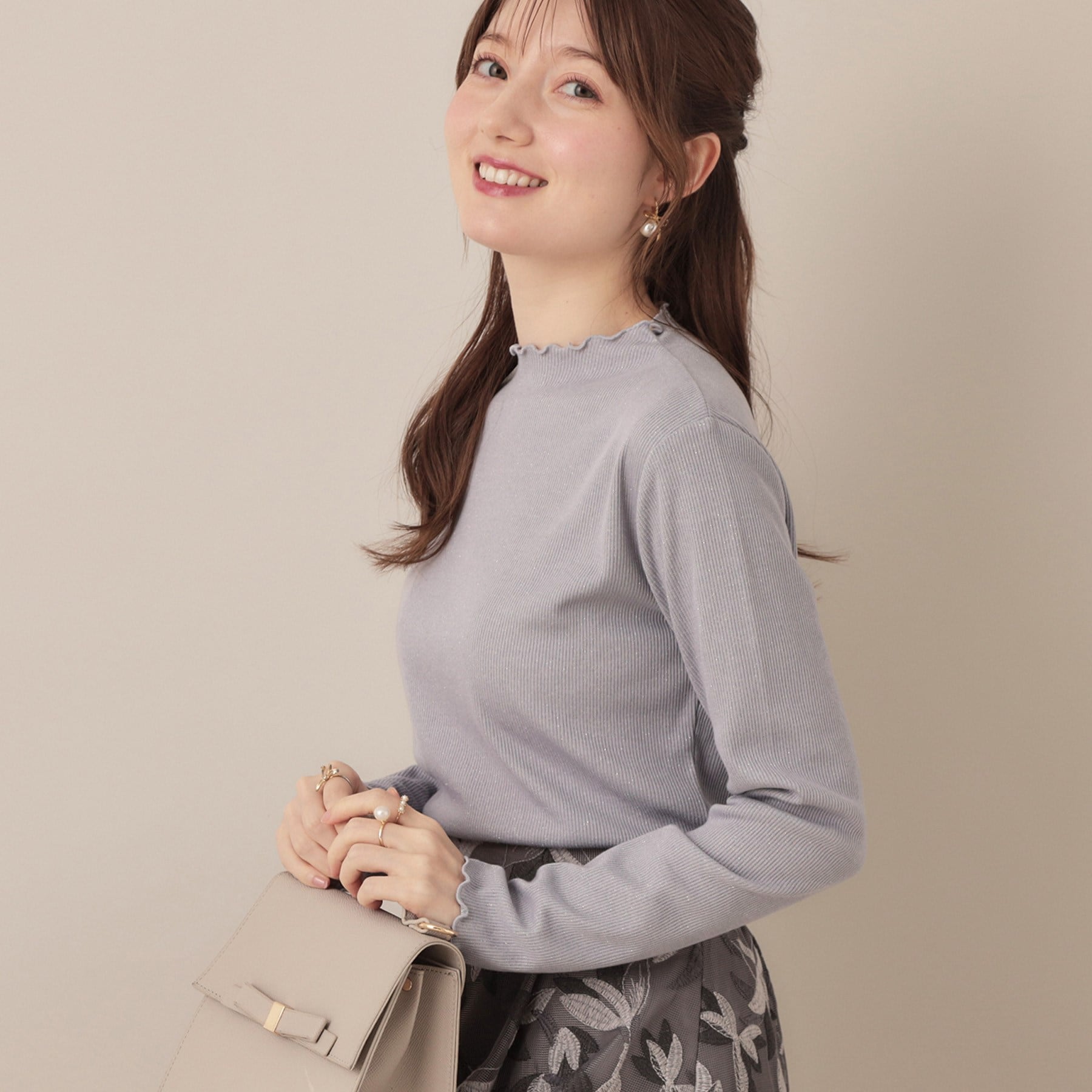 クチュール ブローチ Couture Brooch サステナブル テレコインナートップス （サックスブルー(090)） サックスブルー(090)