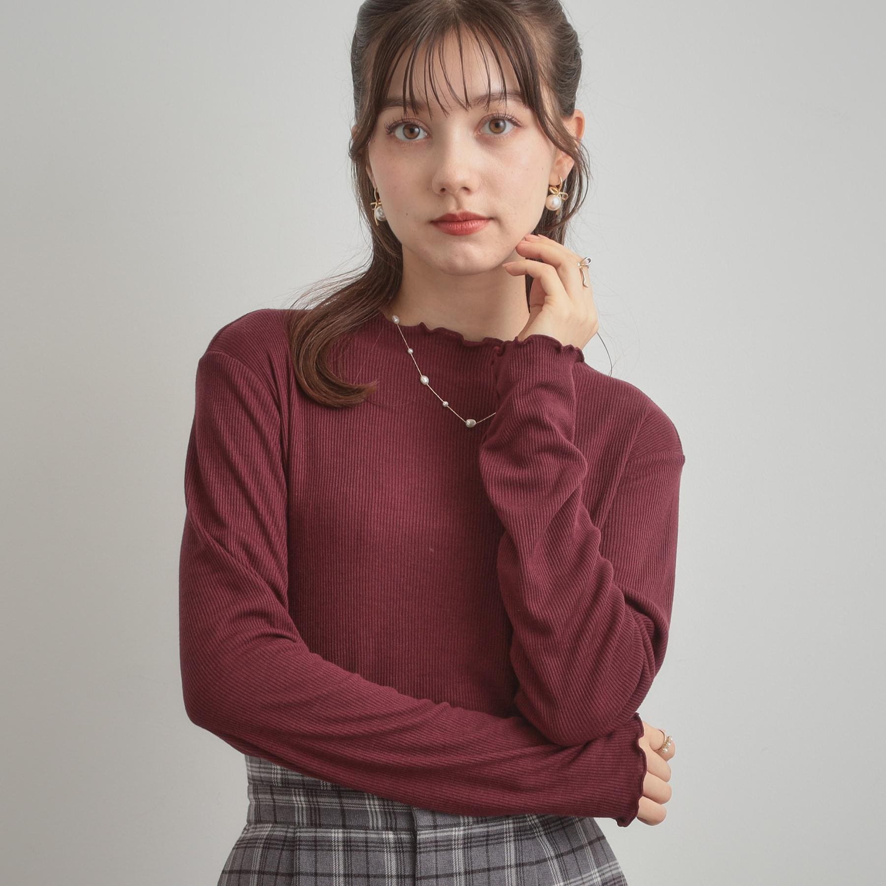 クチュール ブローチ Couture Brooch サステナブル テレコインナートップス （ボルドー(064)） ボルドー(064)