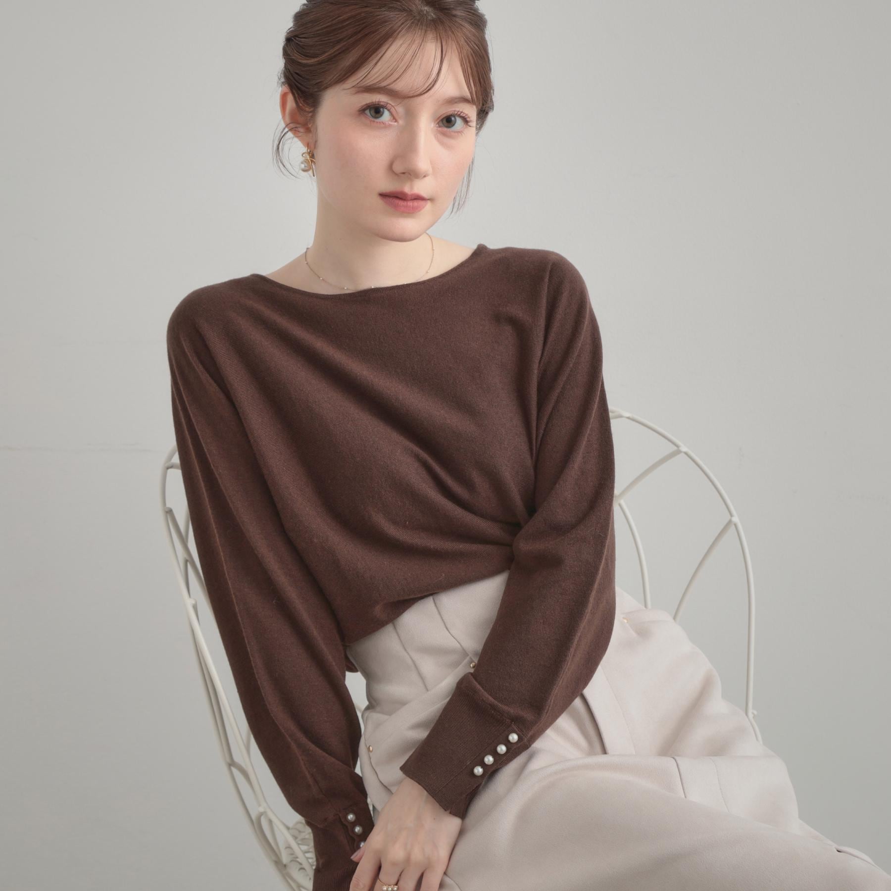 クチュール ブローチ Couture Brooch バックパール調ニット （ブラウン(043)） ブラウン(043)