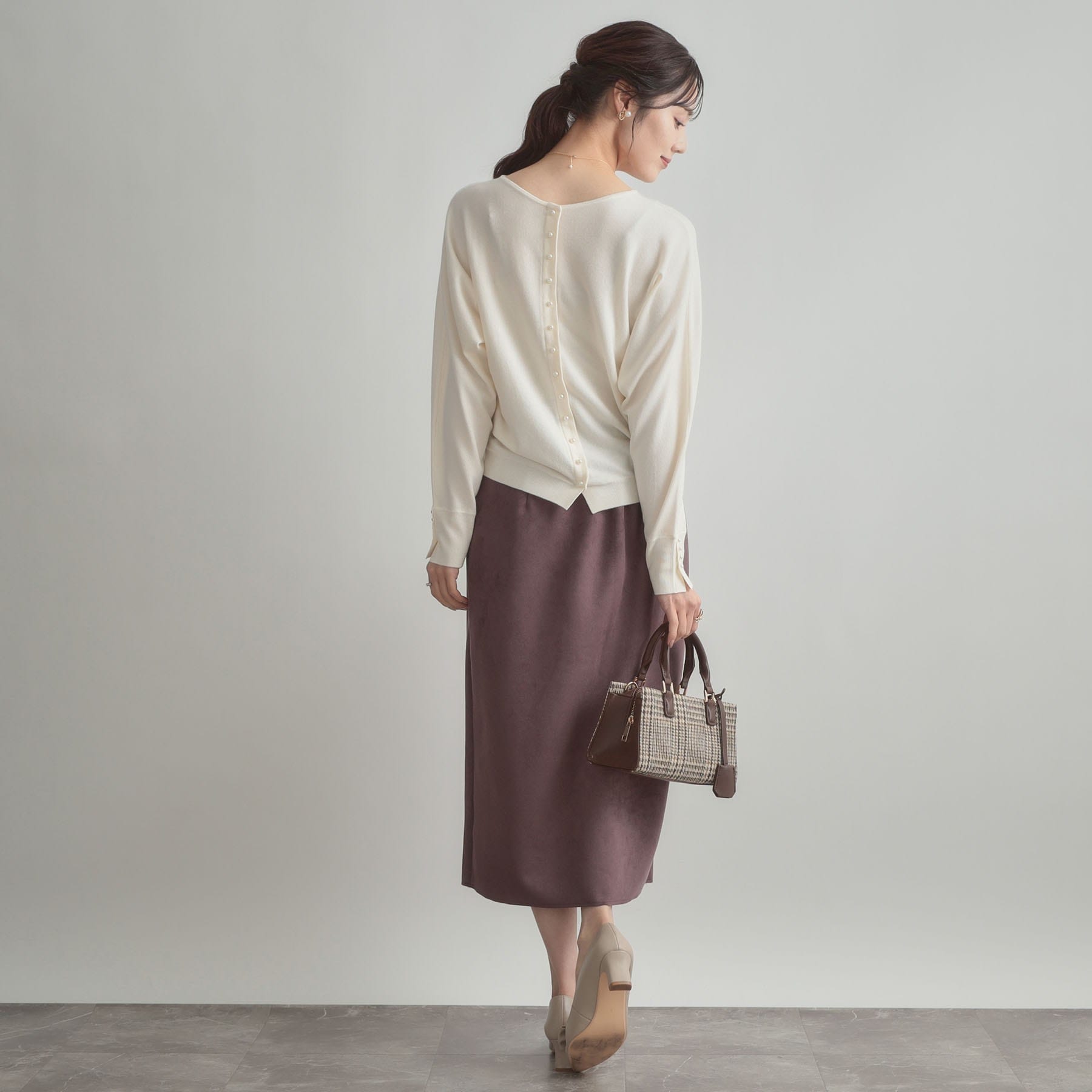 クチュール ブローチ Couture Brooch バックパール調ニット （ブラウン(043)） ブラウン(043)