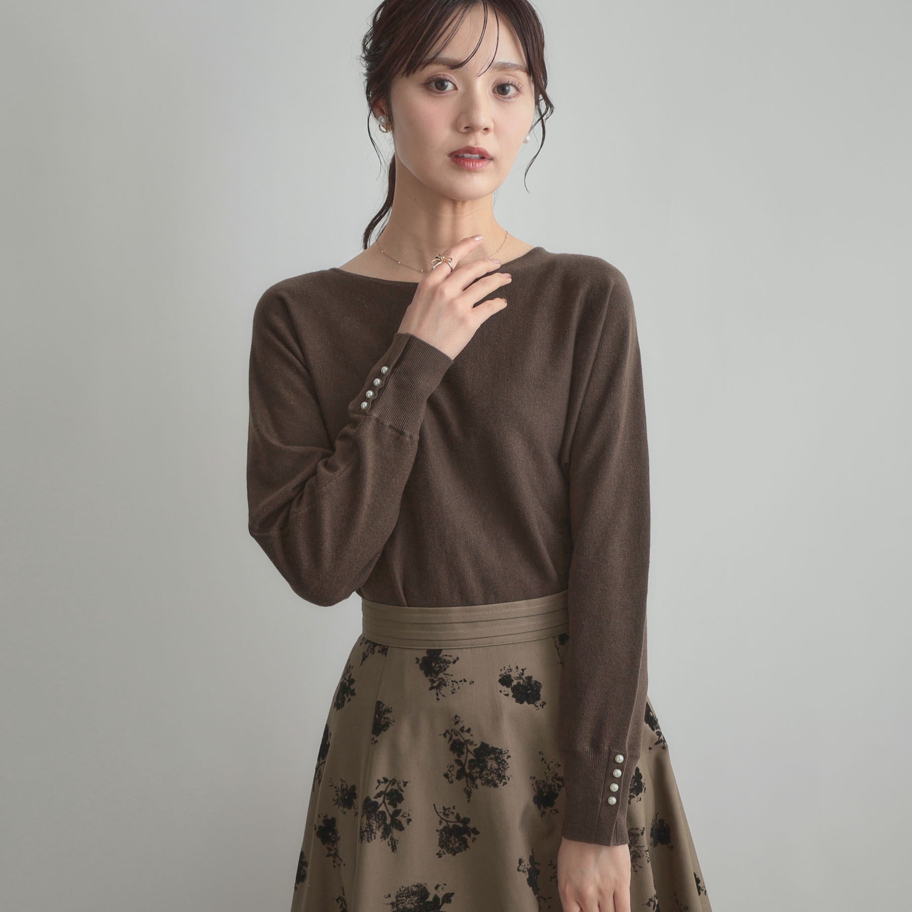 クチュール ブローチ Couture Brooch バックパール調ニット （ブラウン(043)） ブラウン(043)