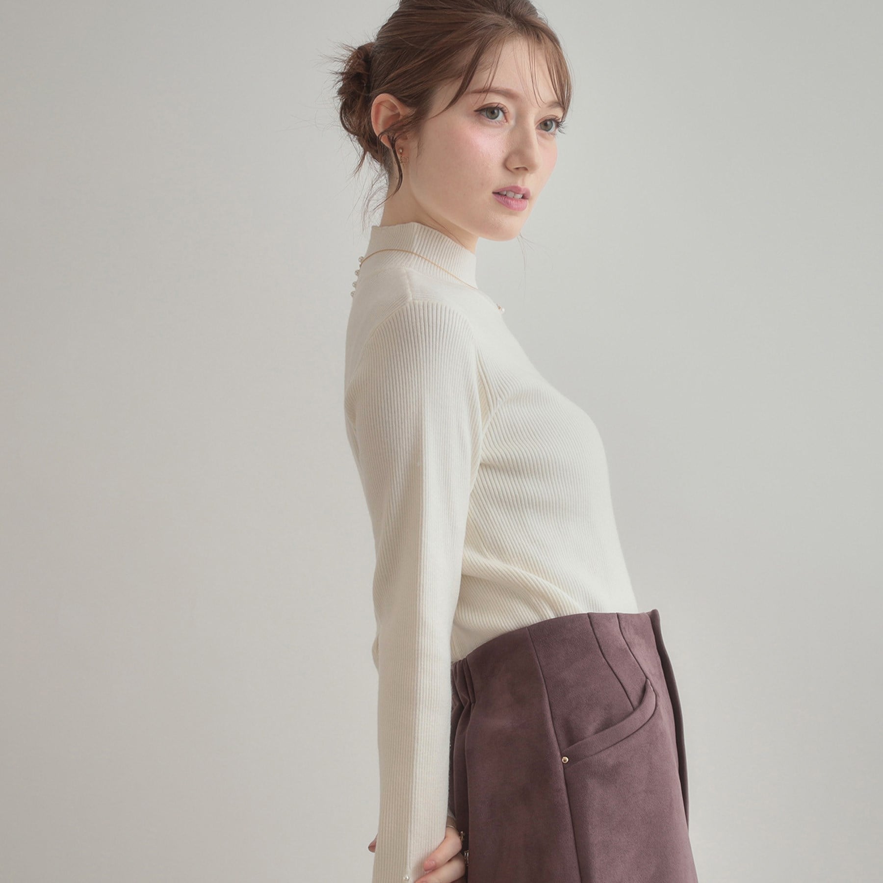 クチュール ブローチ Couture Brooch パール調リブニット （レッド(063)） レッド(063)